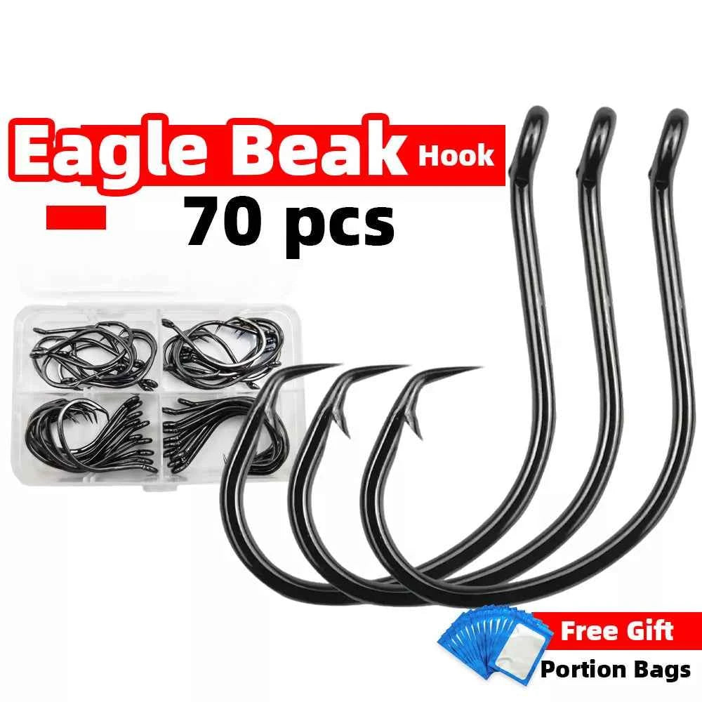 Demon Circle Hooks - High Carbon Steel Shark Fishing Hooks for Saltwater Big Game (Sizes 1#–5/0#)