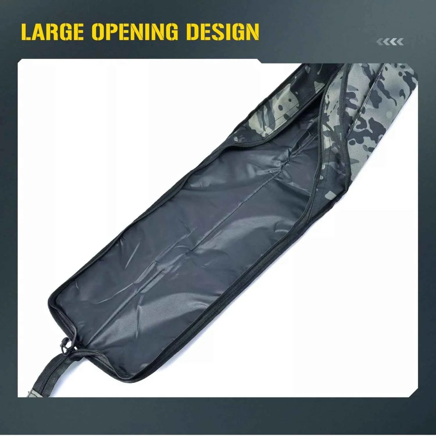 Foldable Camouflage Fishing Rod Bag - Durable Polyester Rod Bags for Fishing with Shoulder/Hand Carry for Outdoor Use