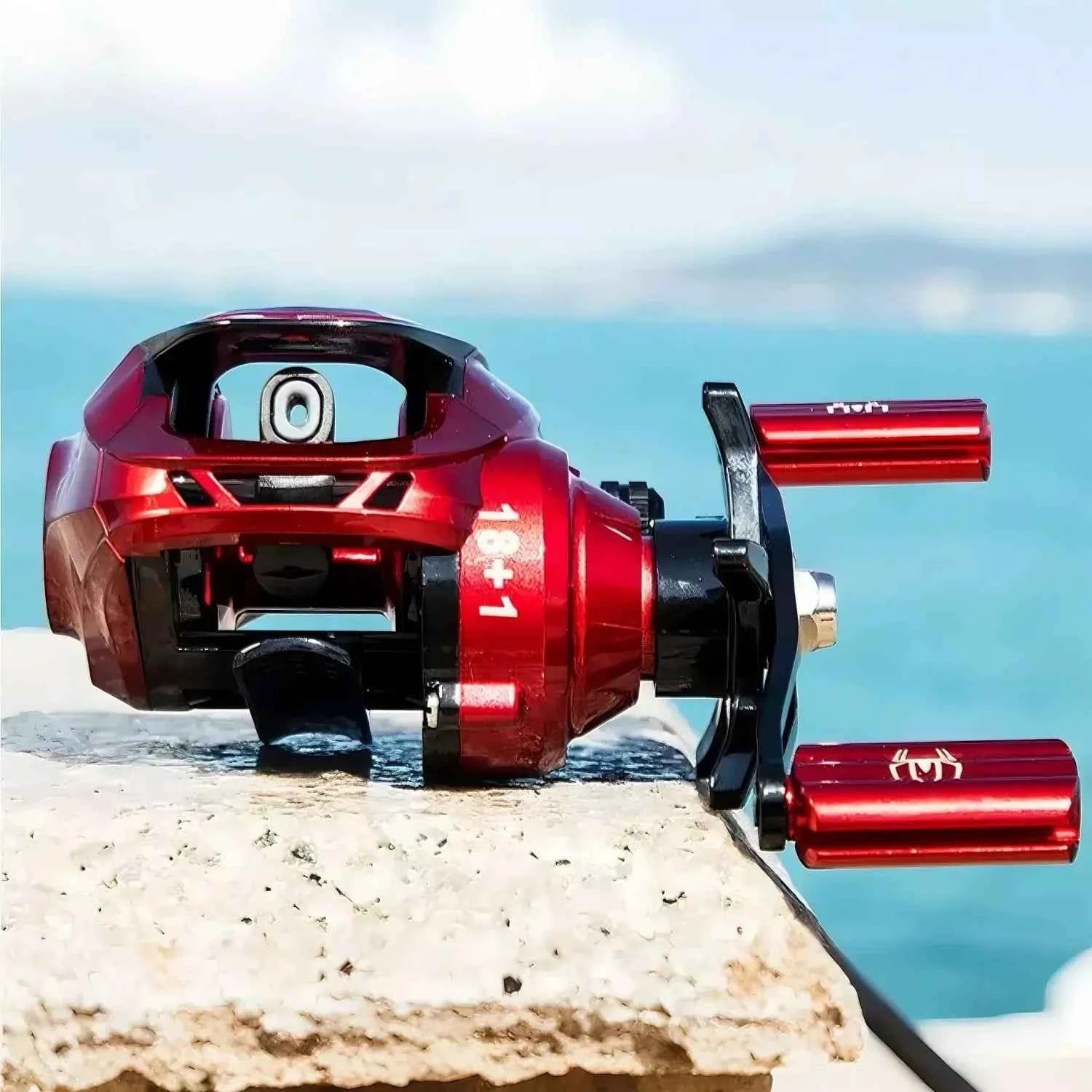Dual Brake Baitcast Reel - Salt Water Fishing Reel with Anti-Backlash, Lightweight Metal Body for Fresh & Saltwater Angling