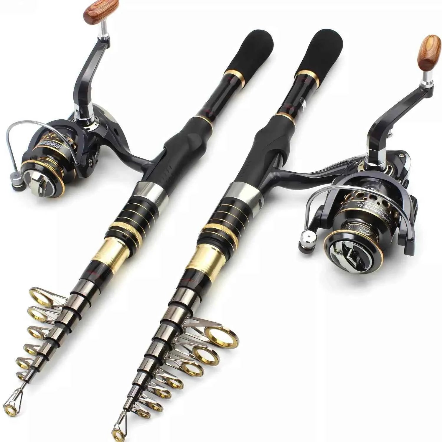 Premium Carbon Telescopic Fishing Rod and Reel Combo | Ultralight Fishing Rod and Reel Combo, Spinning Combo Rod Reel for Freshwater & Saltwater Fishing - REeffun