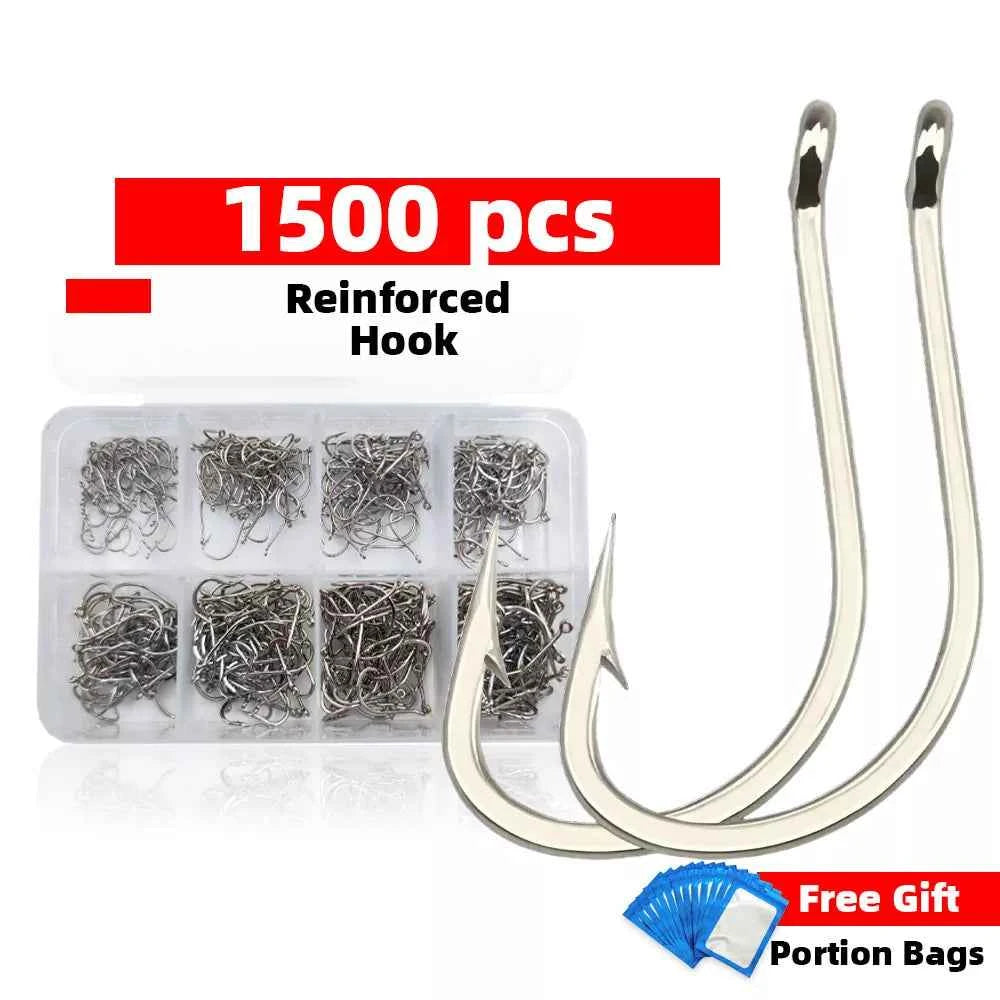 High Carbon Steel Micro Fishing Hooks | Size #3–#10 | Tube-Eye Barb Hook Fish | 1500PCS/Box