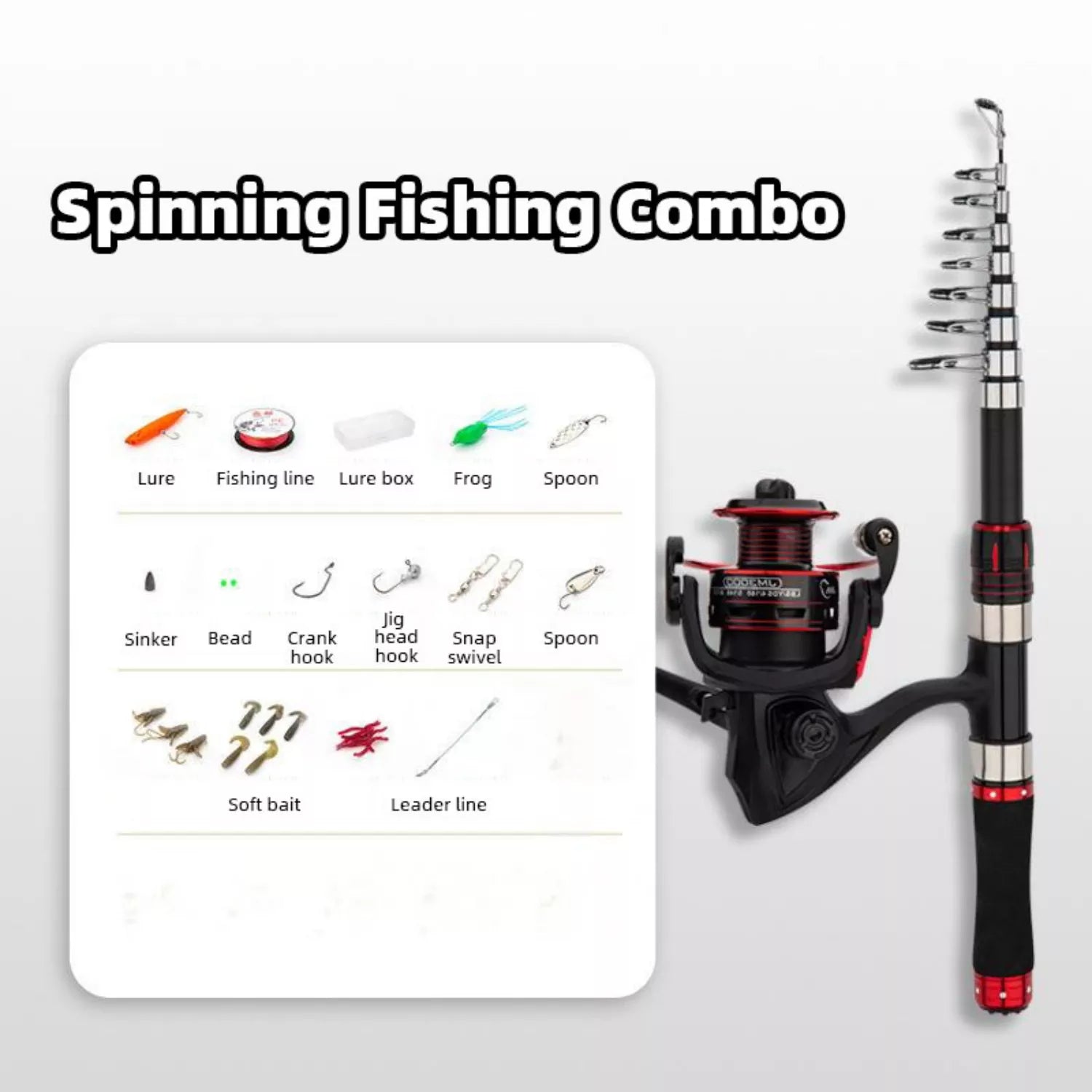 Portable High-Carbon telescopic fishing rod reel combo for Saltwater and Freshwater Adventures