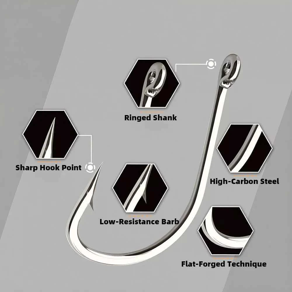 High Carbon Steel Micro Fishing Hooks | Size #3–#10 | Tube-Eye Barb Hook Fish | 1500PCS/Box