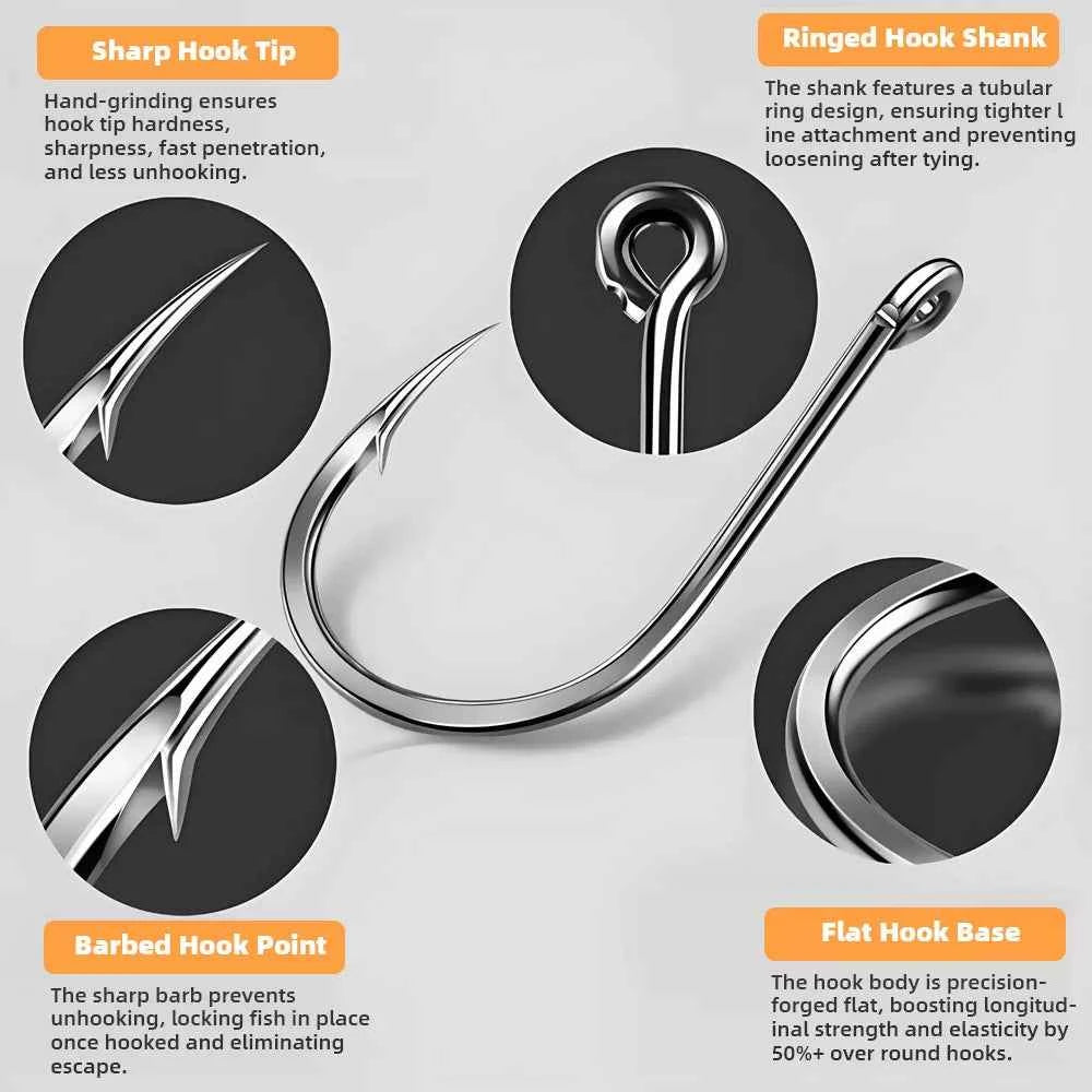 Single High Carbon Steel Fishing Hooks | Durable Tackle for Freshwater & Saltwater (Sizes #3–#18)