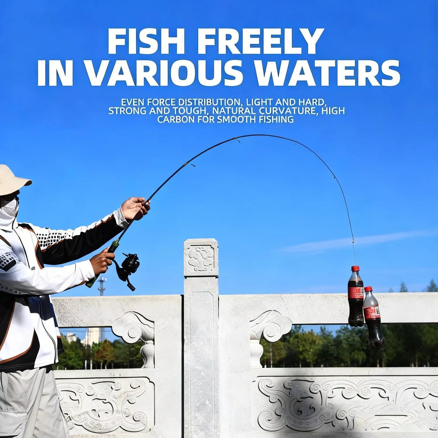 Ultra-Light Portable Fishing Rod and Reel Combos for Trout and Panfish - Carbon Fiber Telescopic Set