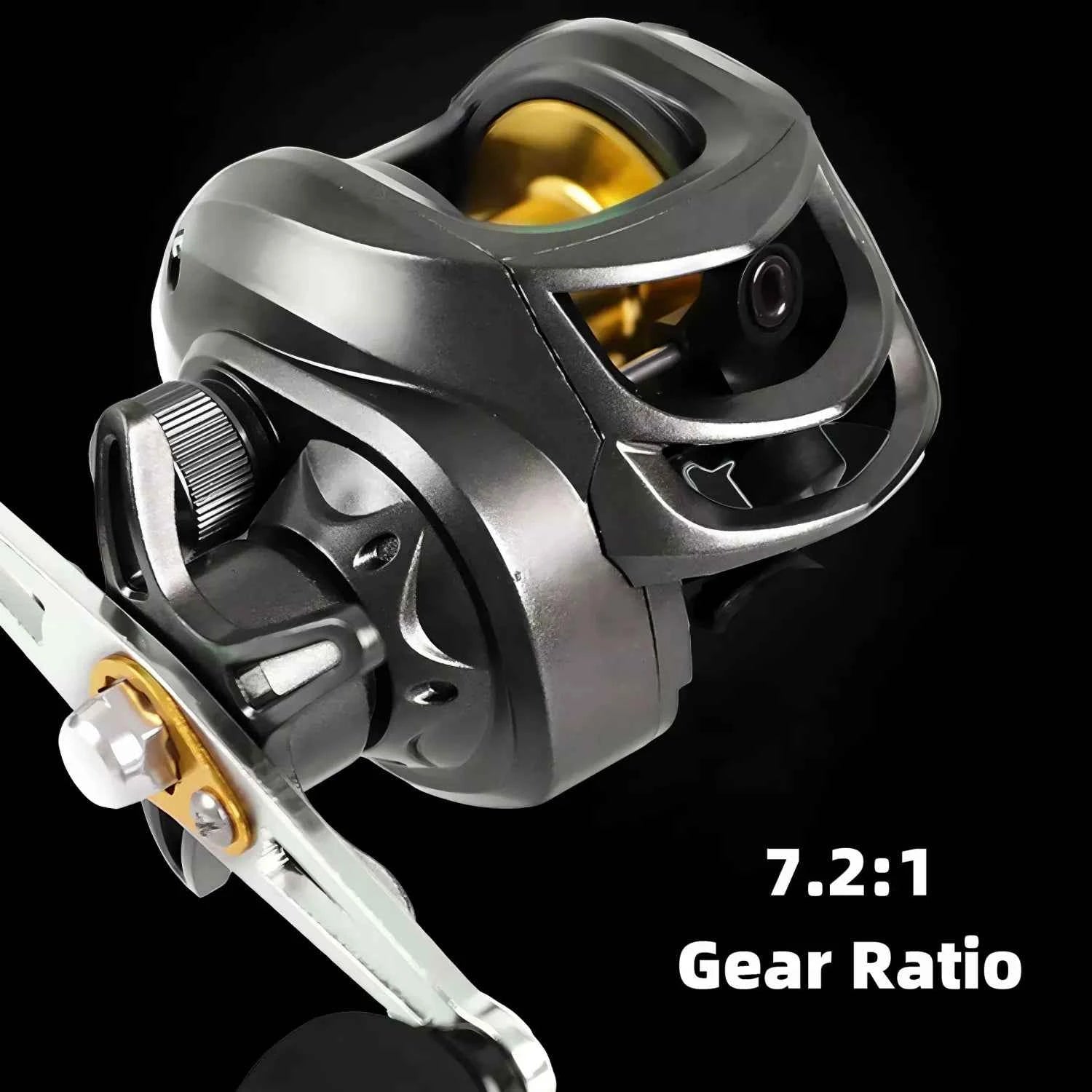 Anti-Bird Nest Baitcaster Reel - Heavy Duty 8KG Drag with Metal Spool for Saltwater & Freshwater Hand Reel Fishing