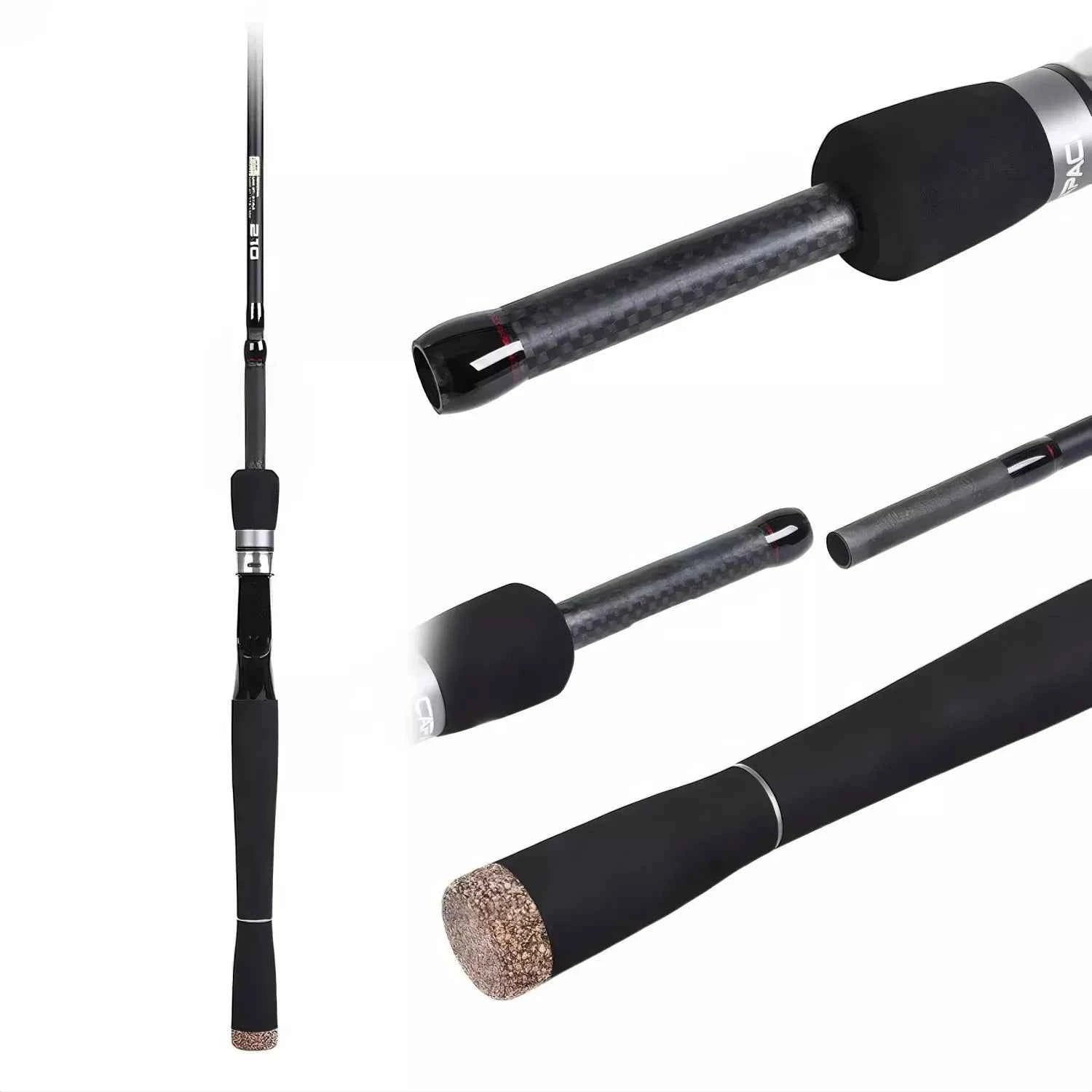 Multi-Piece Carbon Fiber Fishing Rod – Fishing Rod Spinning & Baitcast Fishing Rod (2.1M/2.4M/2.7M) for Fishing Rods Ocean & Freshwater Angling