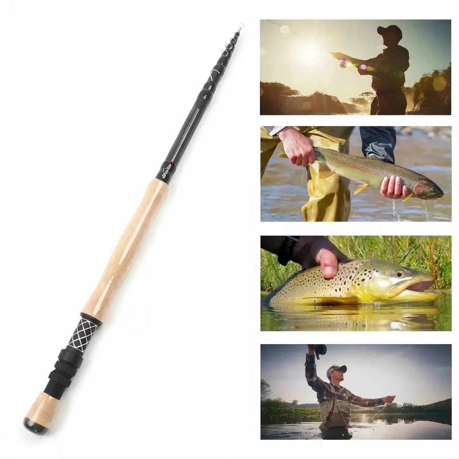 Telescopic Carbon Fly Fish Rod - Lightweight Fish Rods for Coastal & Open-Water Angling