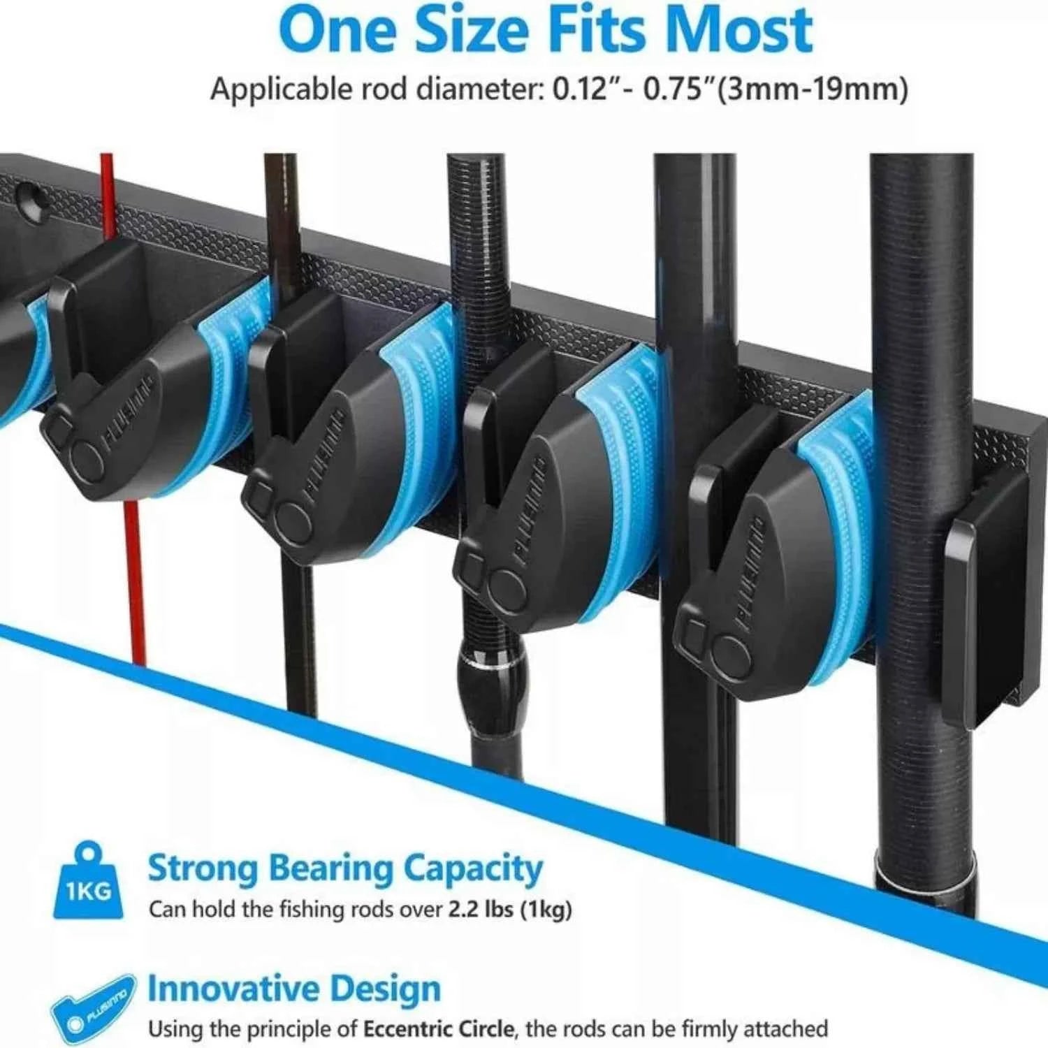 Multi-Function Fishing Rod Rack Wall Mounted - Sturdy Rack Fishing Rod Holder for Garage & Fishing Rod Rack for Truck