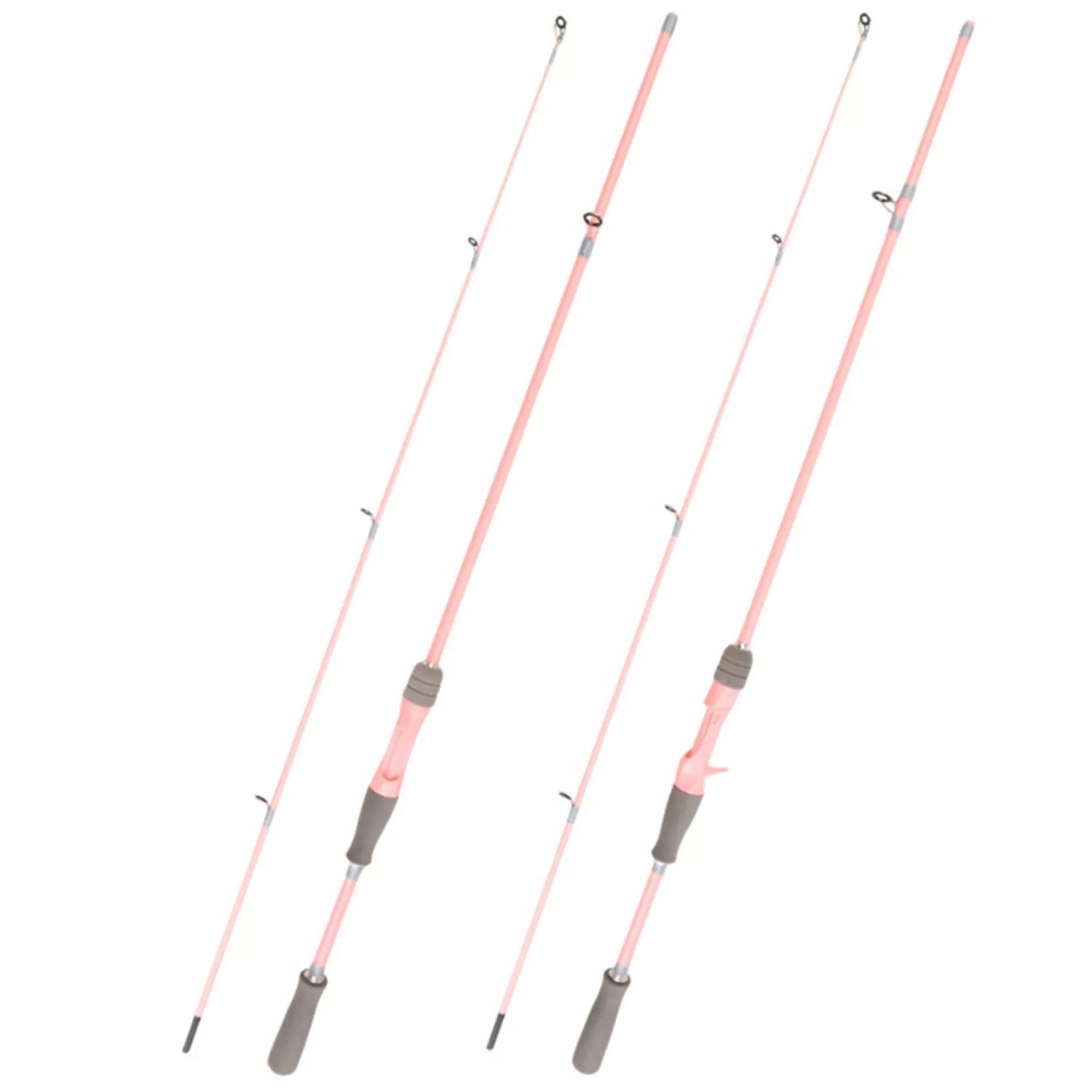 Pink Carbon Fishing Rod and Reel Combo - M/UL Action Spinning/Casting Set with Lures & Line for Lake Fishing
