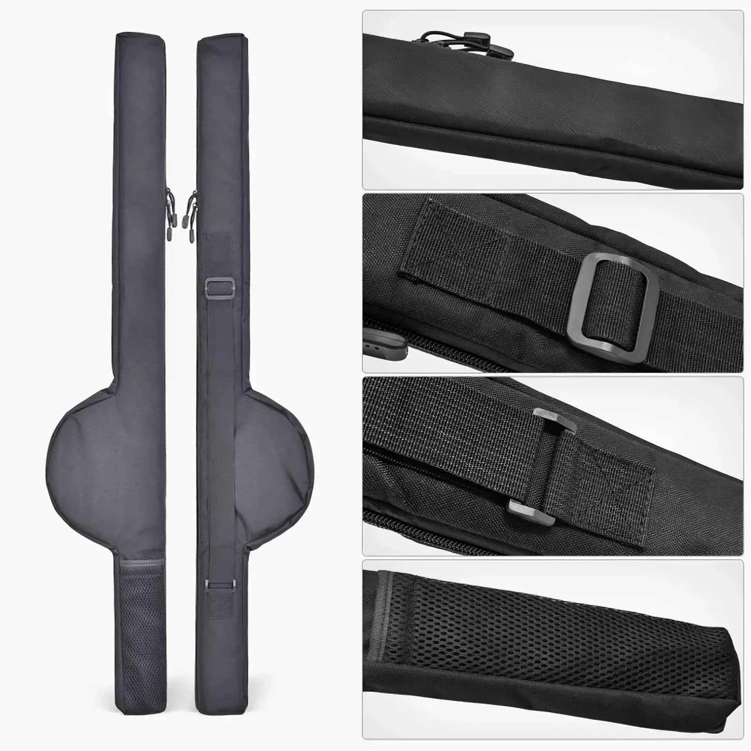 Foldable Soft Fishing Rod Bag - 1000D Oxford Cloth Fishing Pole Rod Carrying Case for Lure & Sea Fishing
