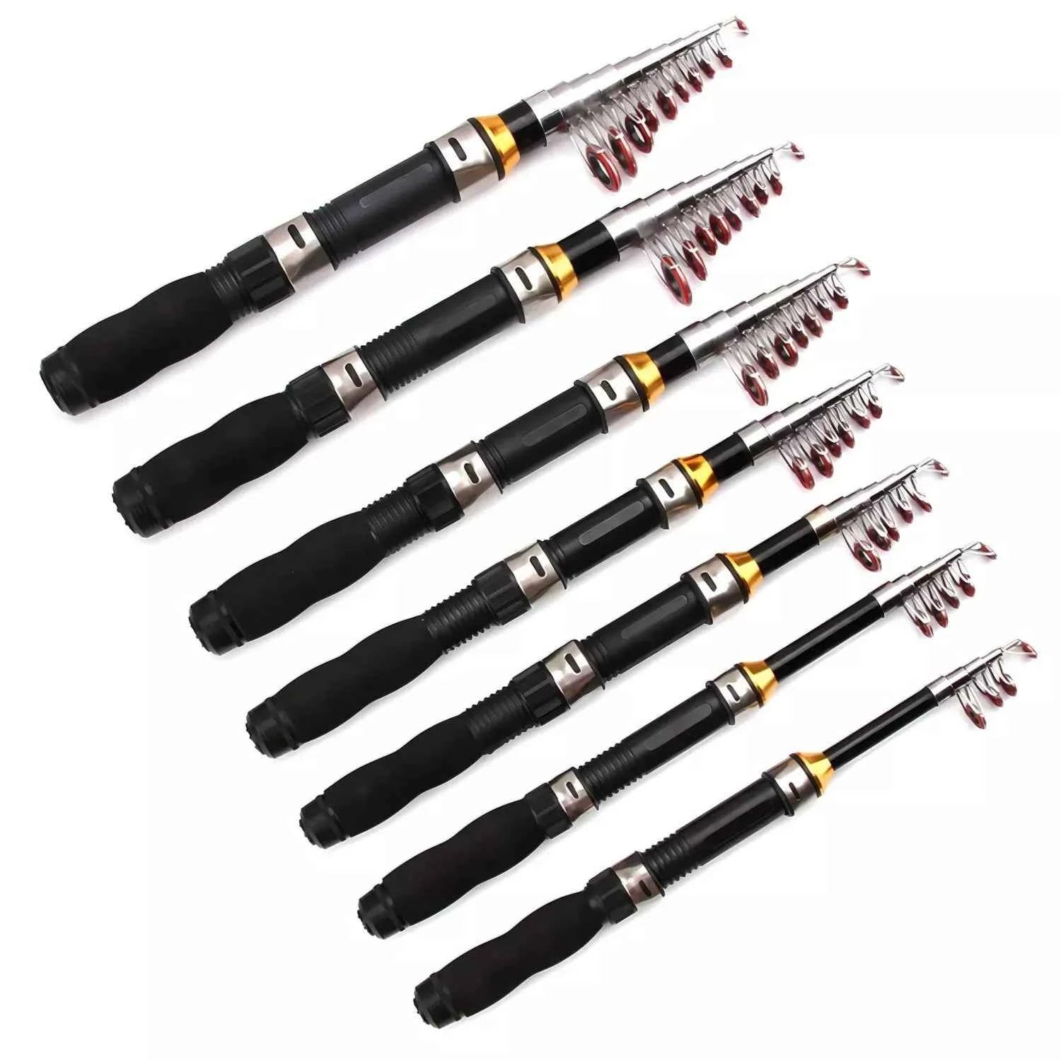 Telescoping Fishing Rod and Reel Combo - Ultra Light Spin Reel Fishing Rod, Compact Design for Beach & Coastal Angling (1.0m-2.3m)
