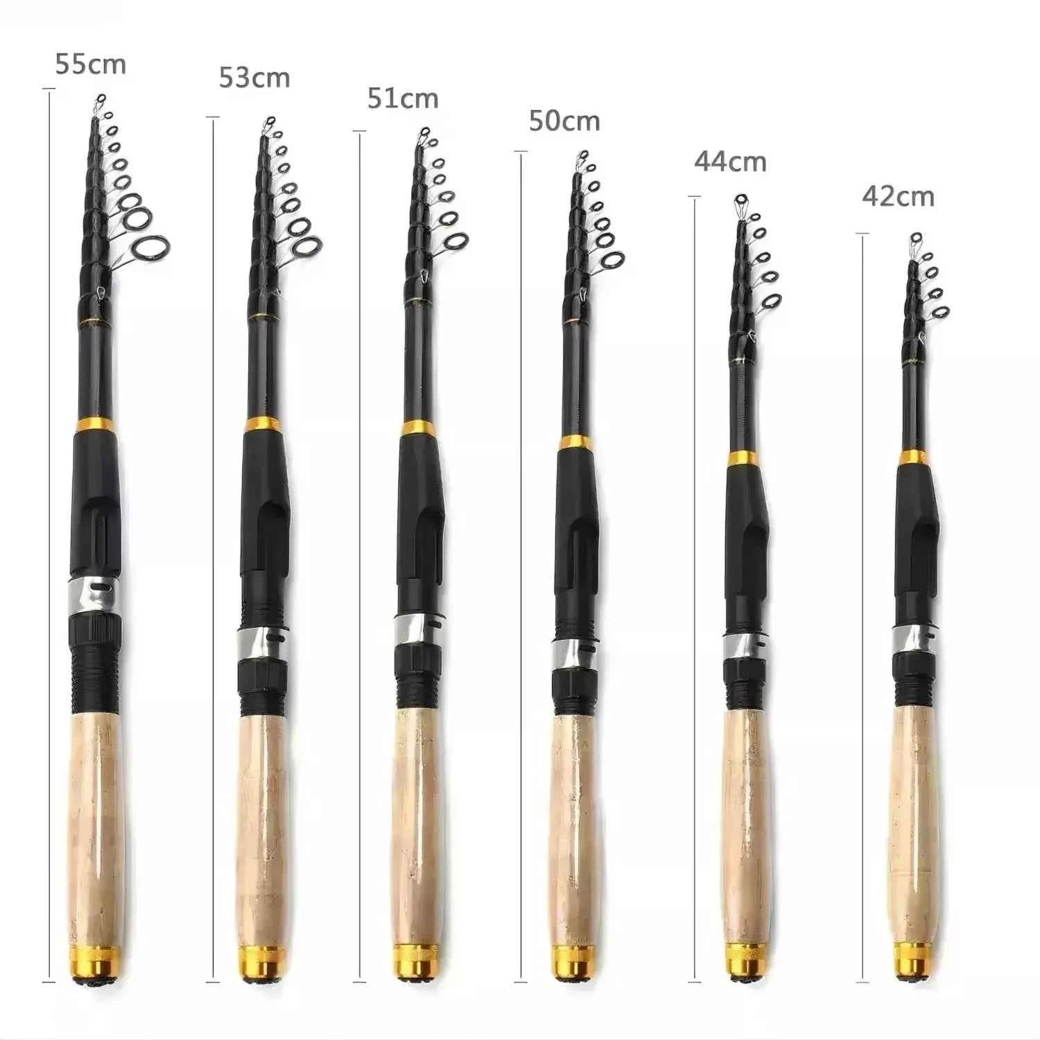 Telescopic Spin Fishing Rod and Reel - Carbon Ultralight Rod and Reel Combo for Bass & Snakehead