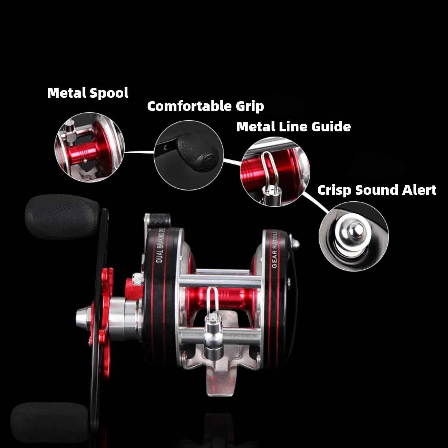 All-Metal Drum Fishing Reel – Ideal for Large Fishing Reels, Tuna Fishing & Troll Fishing