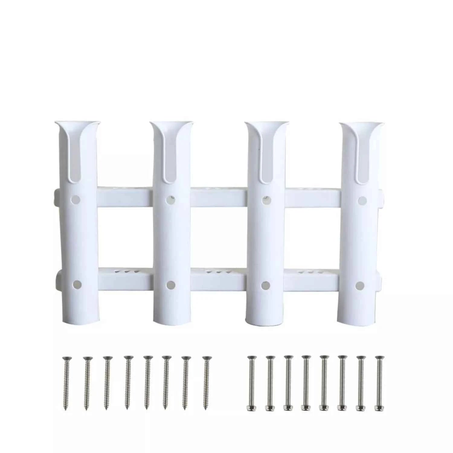 4-Tube Detachable Plastic Fishing Rod Holder - UV-Resistant & Durable for Versatile Angling