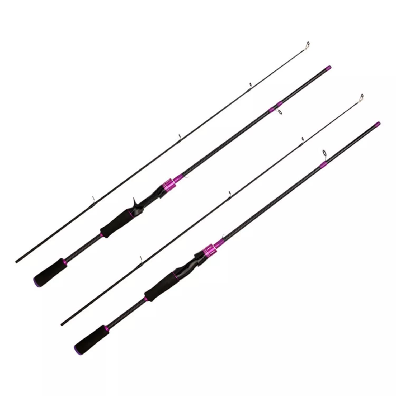 Purple Carbon Fishing Rod and Reel Combo - M Action Fishing Rods and Reels Combo for Freshwater & Saltwater Anglers