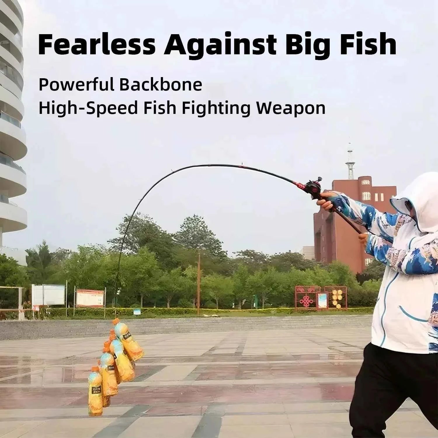Durable Fiberglass Casting Fishing Rods & Spinning Fish Rod - Purple Fishing Rod for Surf Rod Fishing & Multi-Water Angling