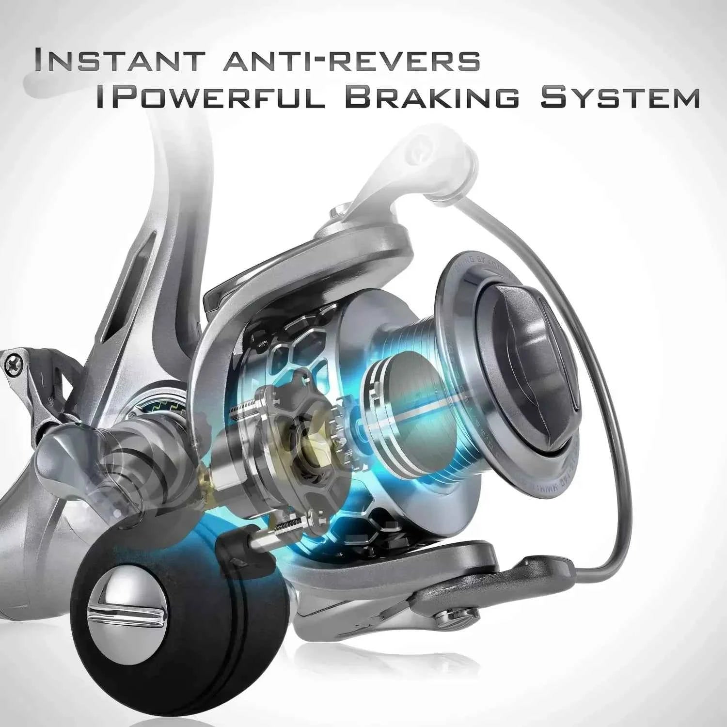 Durable Aluminum Spool Fishing Spin Reel with Front & Rear Drag for Smooth Angling