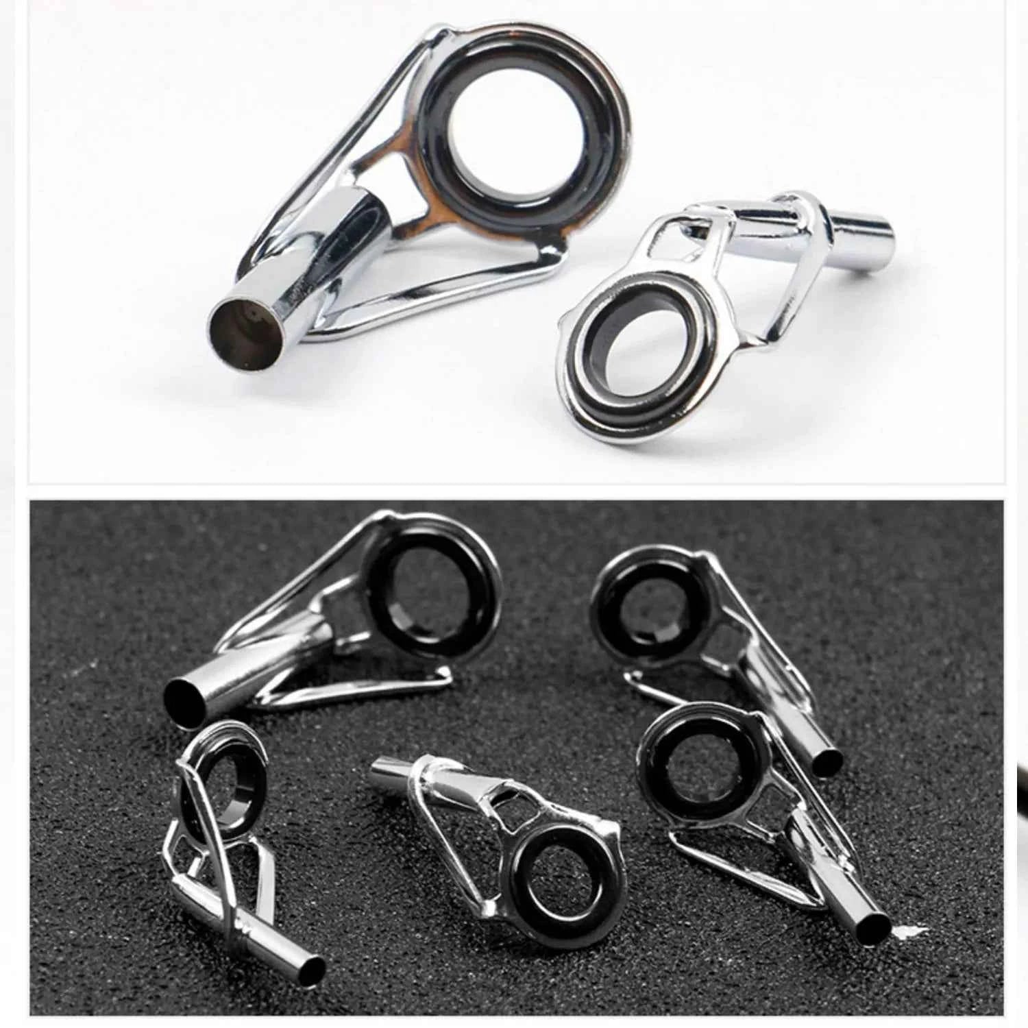 Ceramic & Stainless Steel Fishing Rod Guides Set with Glue – Anti-Tangle for Smooth Angling