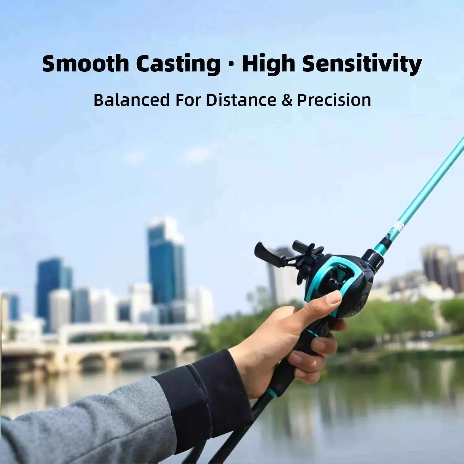 Lightweight Carbon Spinning Fishing Rod & Fishing Rod Baitcaster - Multi-Length Surfcaster Fishing Rod for Saltwater Angling