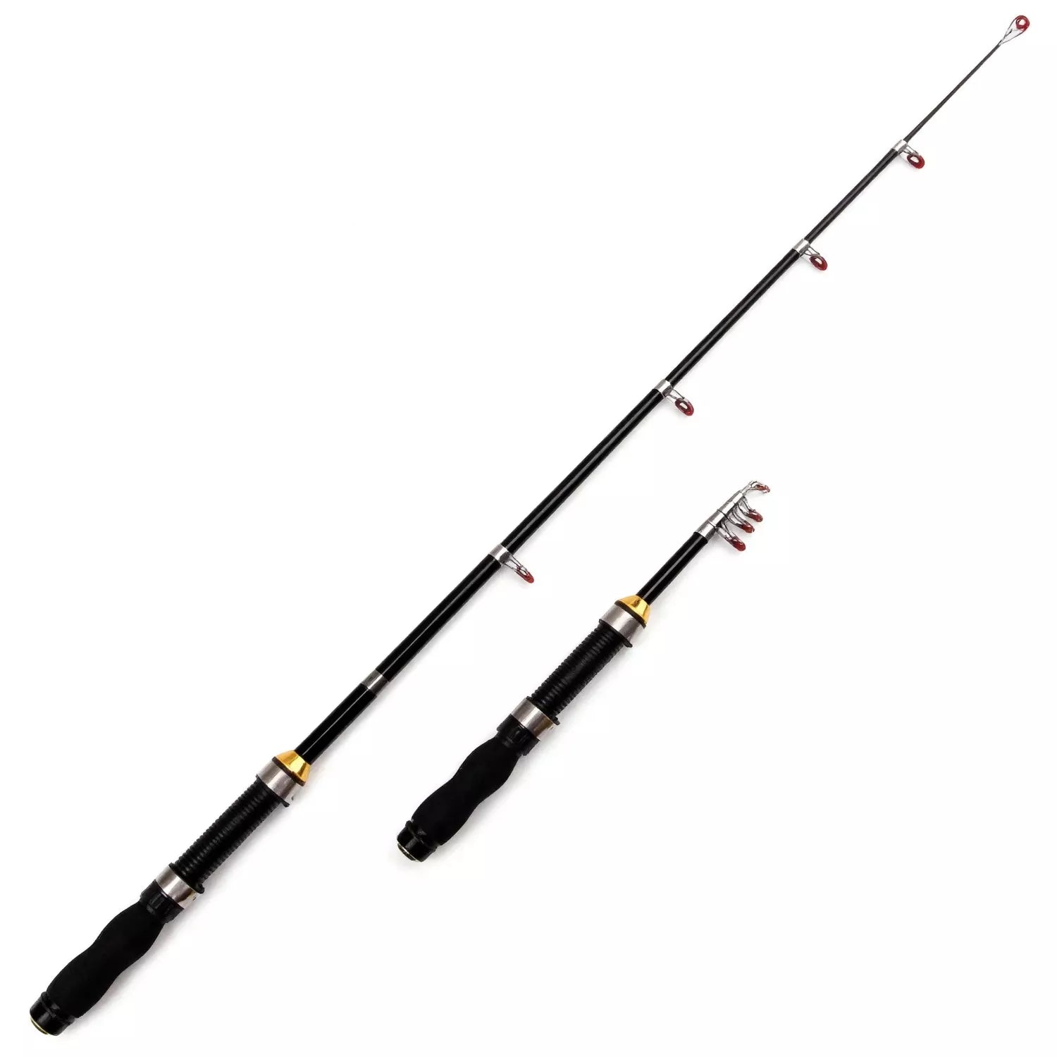 Telescoping Fishing Rod and Reel Combo - Ultra Light Spin Reel Fishing Rod, Compact Design for Beach & Coastal Angling (1.0m-2.3m)