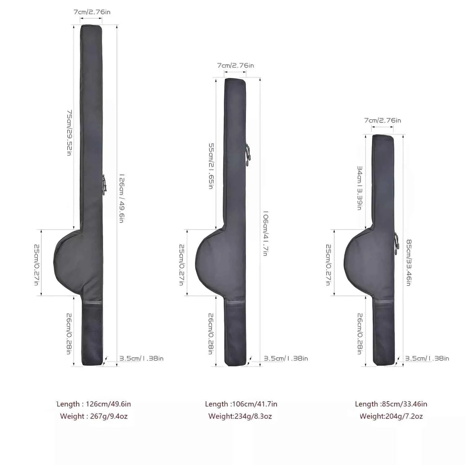 Foldable Soft Fishing Rod Bag - 1000D Oxford Cloth Fishing Pole Rod Carrying Case for Lure & Sea Fishing