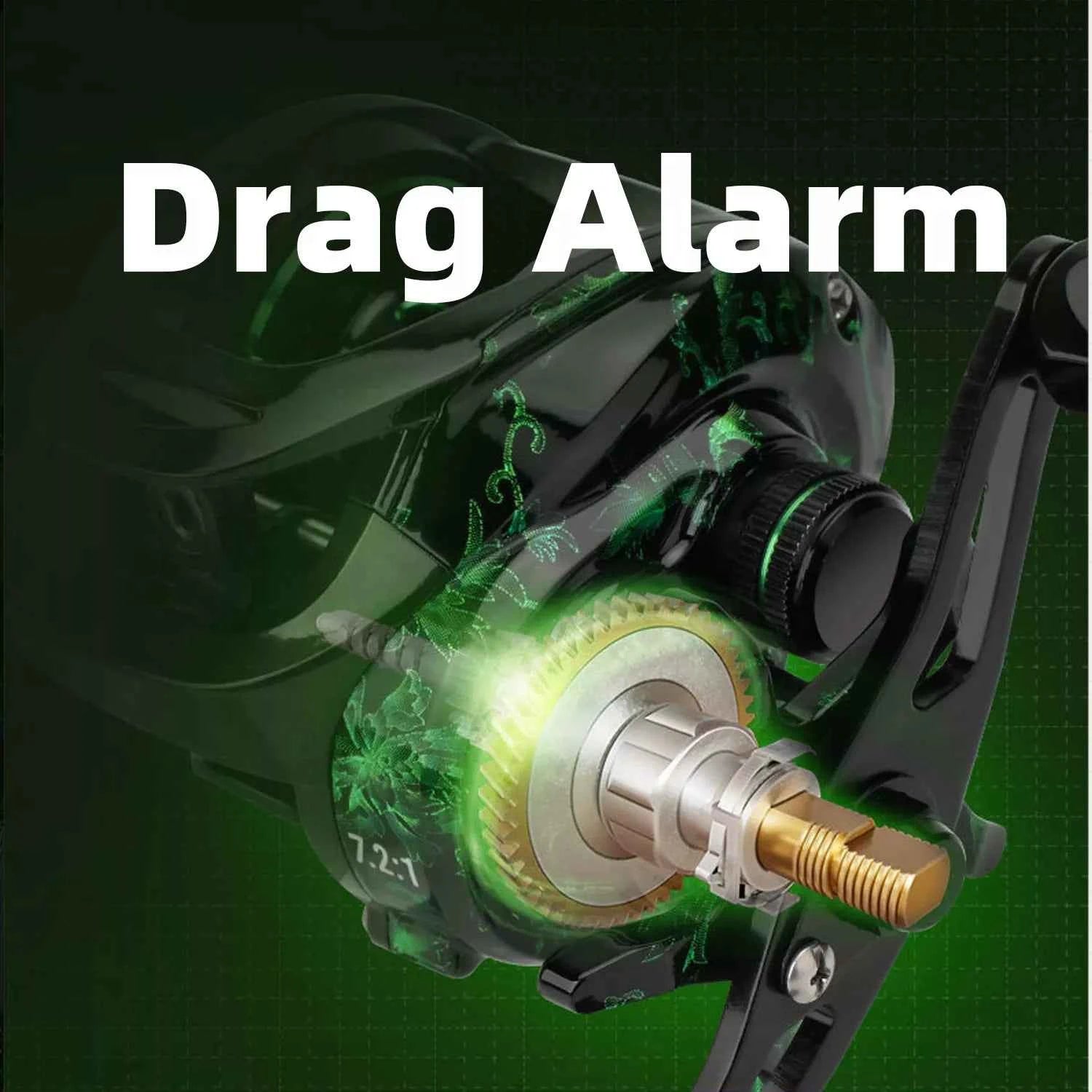 Baitcast Reel with Drag Alarm - Durable Steel Fishing Reel for Surf & Cast Fishing Trips