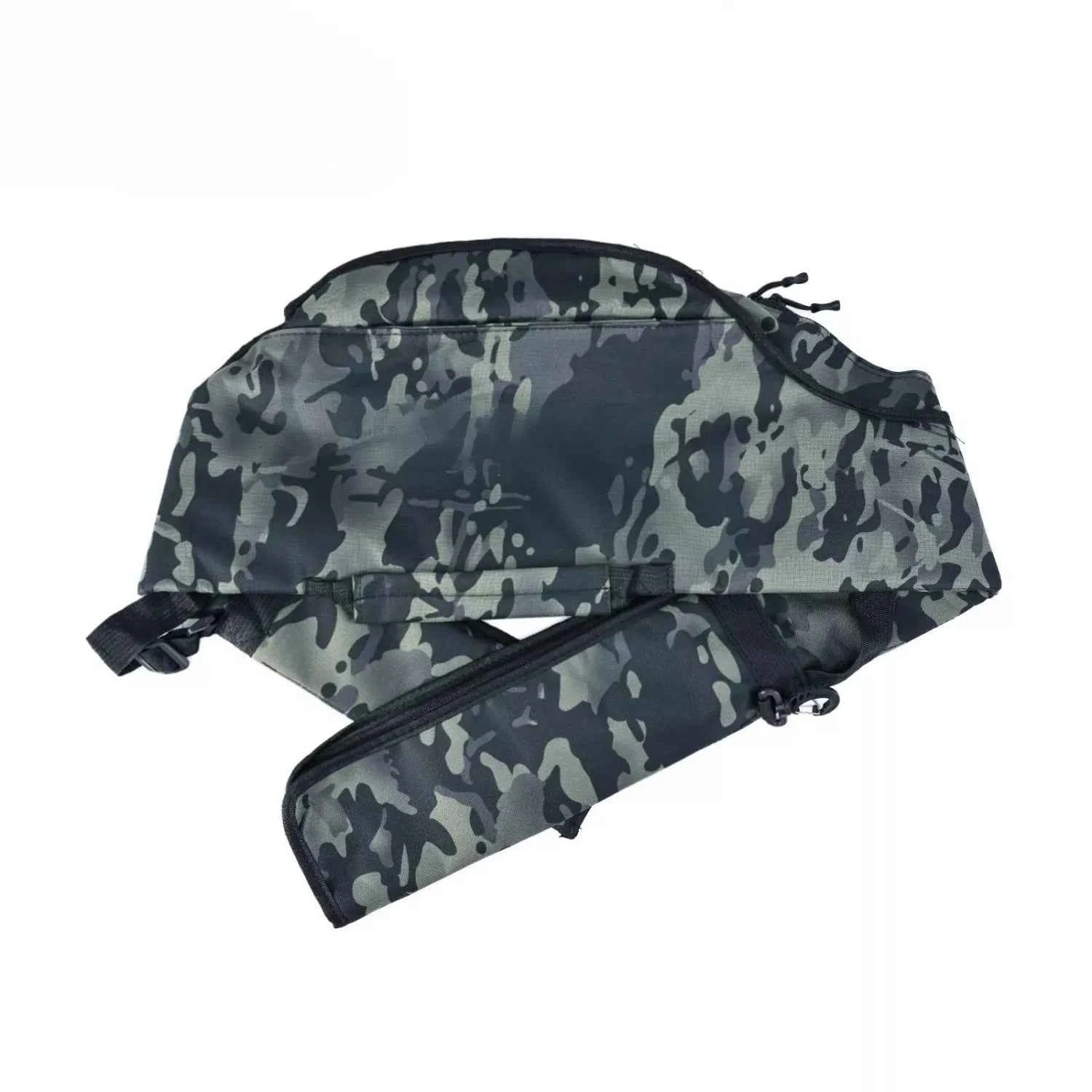 Foldable Camouflage Fishing Rod Bag - Durable Polyester Rod Bags for Fishing with Shoulder/Hand Carry for Outdoor Use