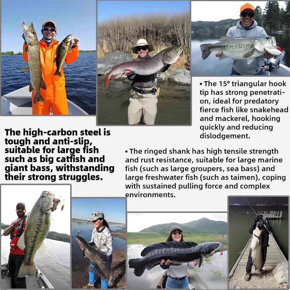 Demon Circle Hooks - High Carbon Steel Shark Fishing Hooks for Saltwater Big Game (Sizes 1#–5/0#)