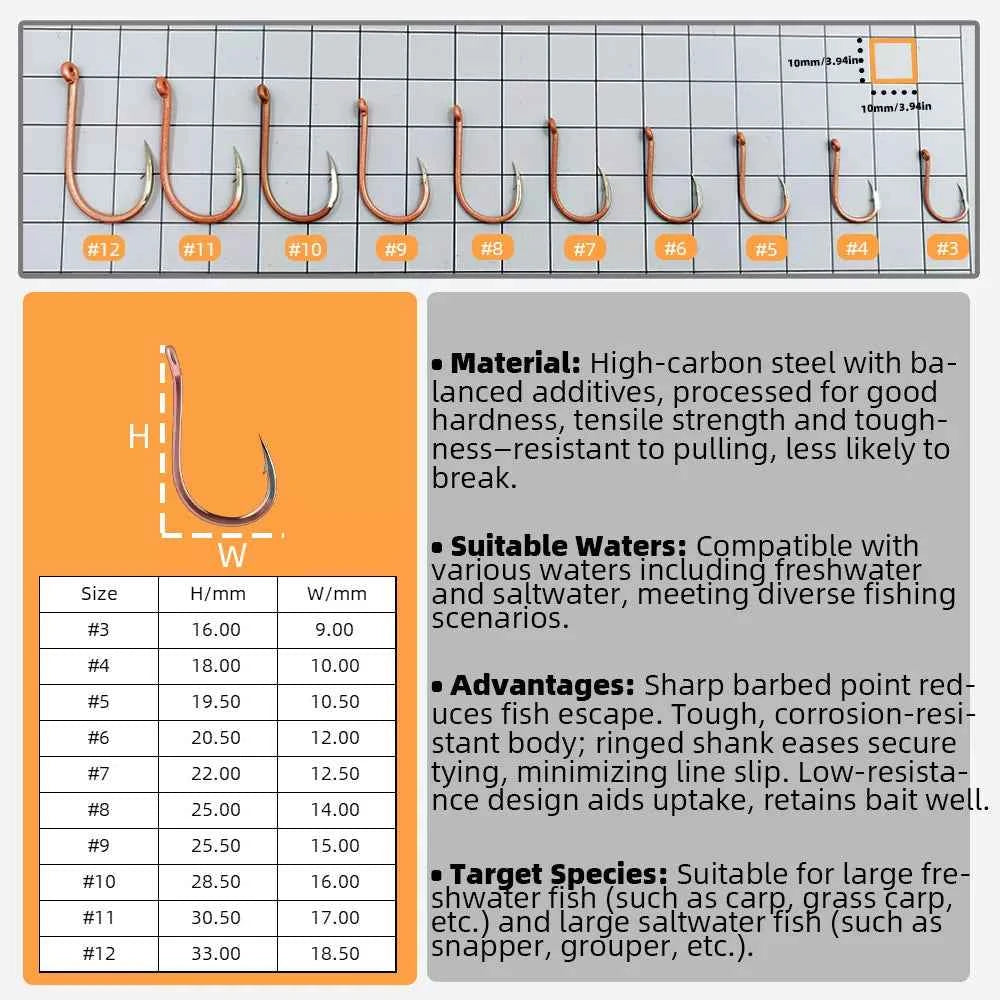 Shrimp Pink Fish Hooks – High Carbon Steel Bionic Hooks for Inshore & Offshore Fishing (#3–#12)