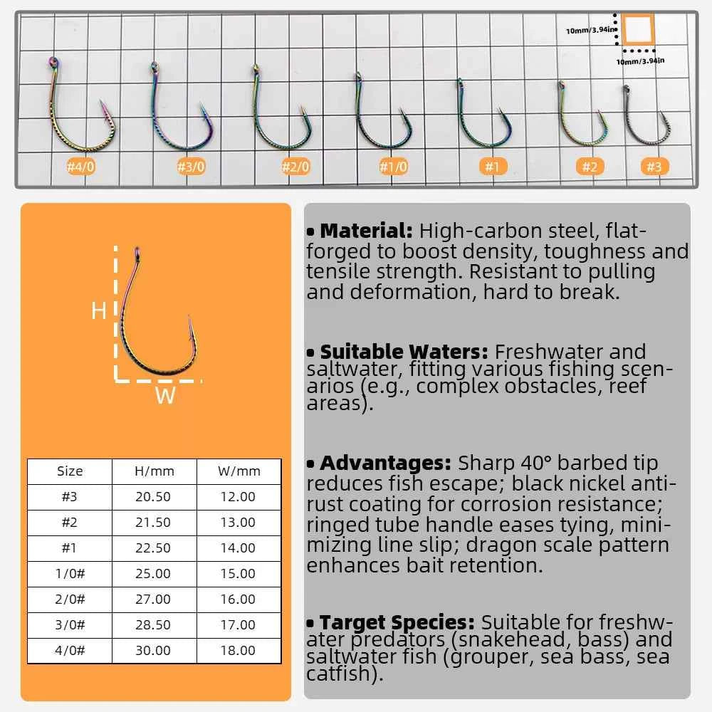 Colored Fish Hooks – Wide Gap Fishing Hooks for Bass | Drop Hook Fishing J Hooks | 100–300PCS