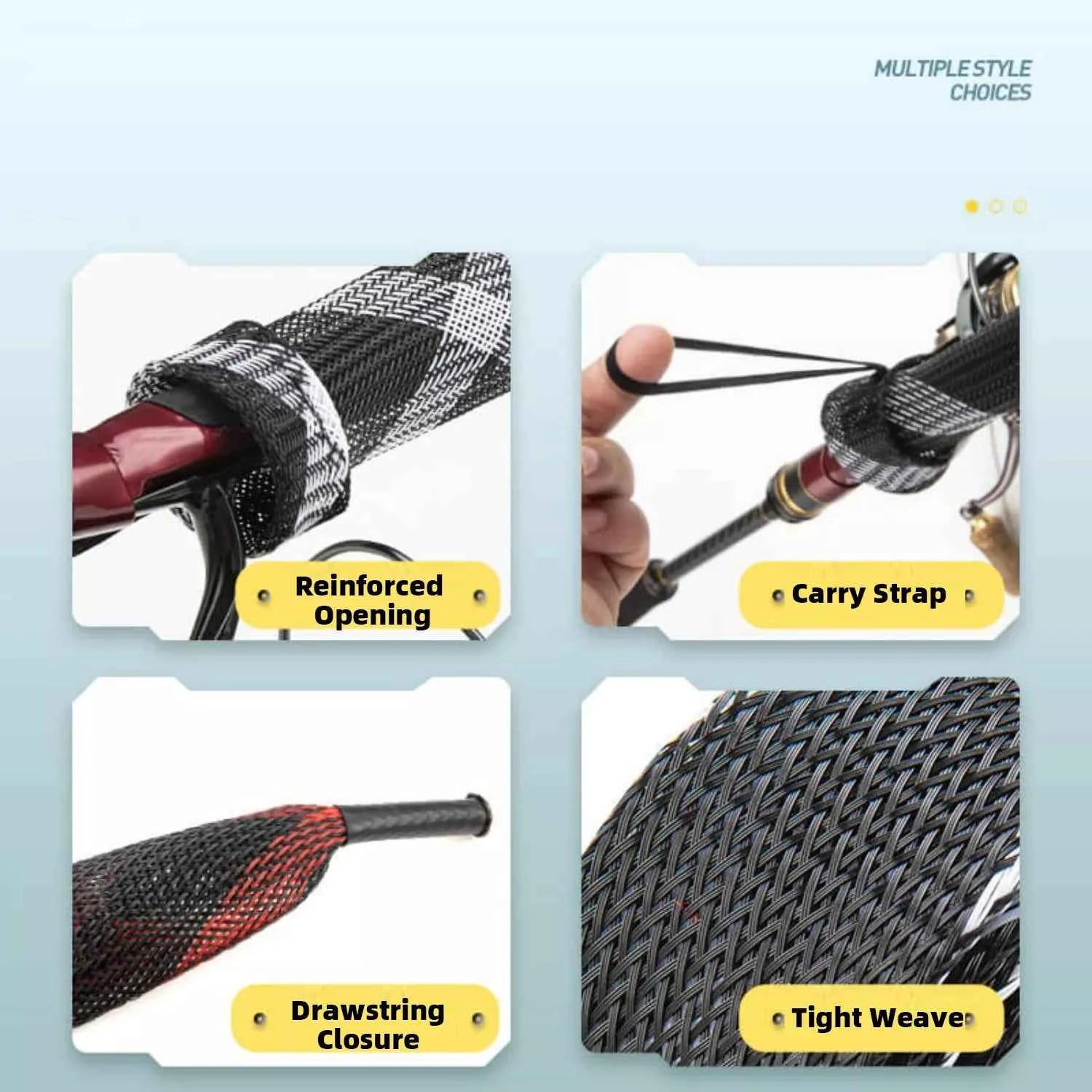 Stretchable PET Rod Socks for Fishing Rods - Protective Fishing Rod Cover