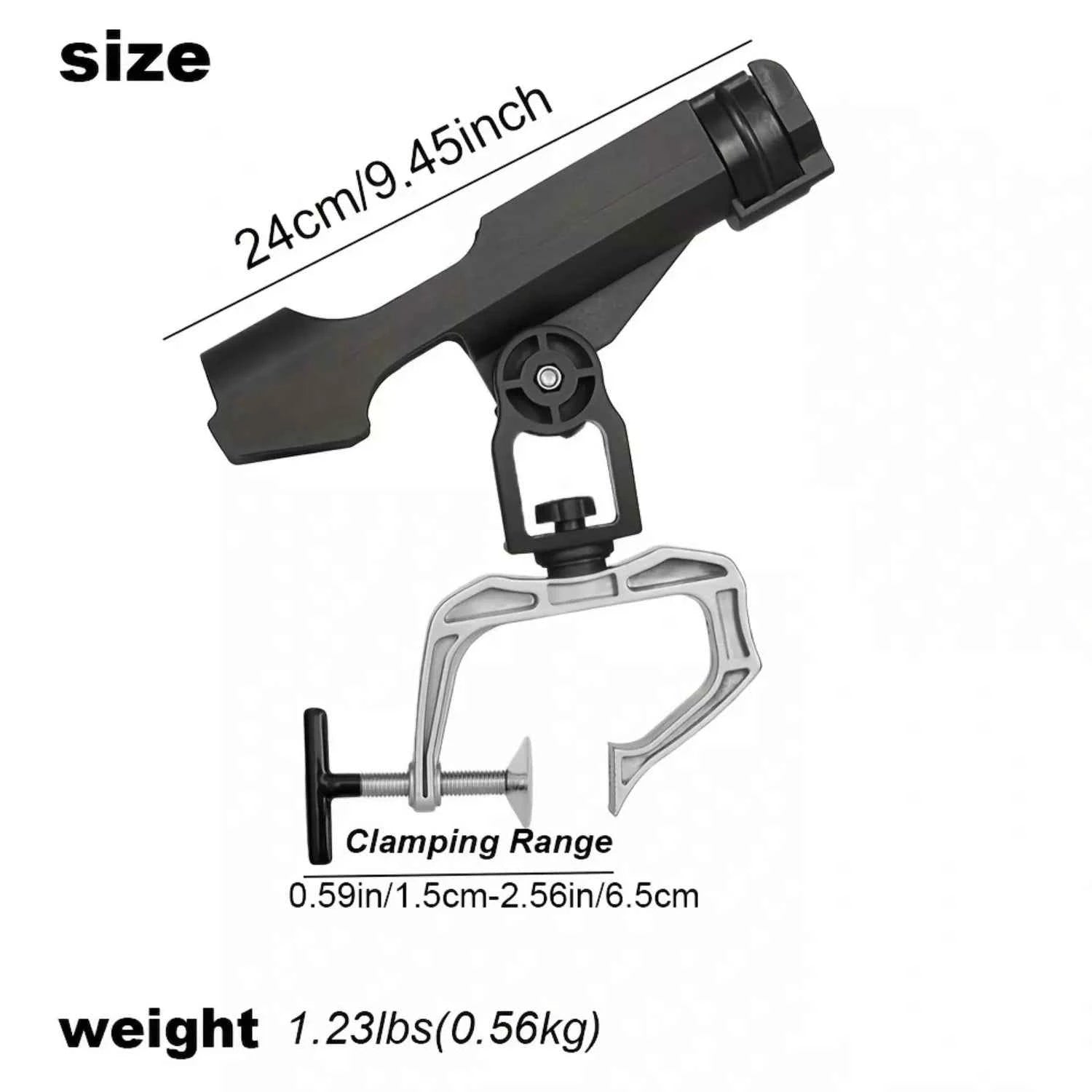 360° Rotatable Kayak Fish Rod Holder - Durable Nylon & Aluminum Fishing Rod Support