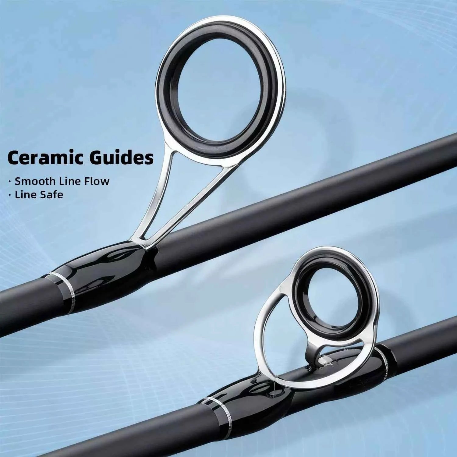 High-Carbon Heavy Duty Fish Rods - Spinning & Bait Caster Fishing Rods for Multi-Water Angling