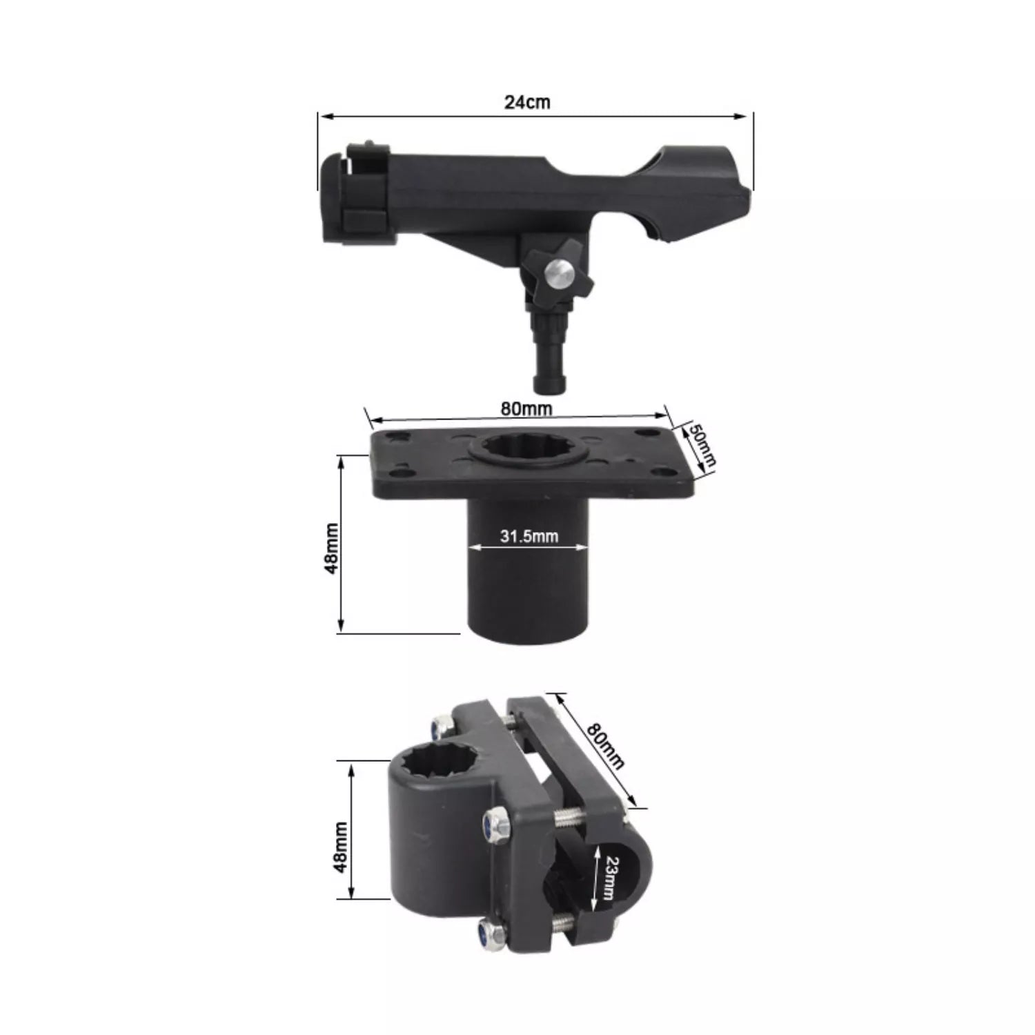 Rotatable Kayak Fishing Rod Holder - Durable Automatic Fishing Rod Support for Anglers