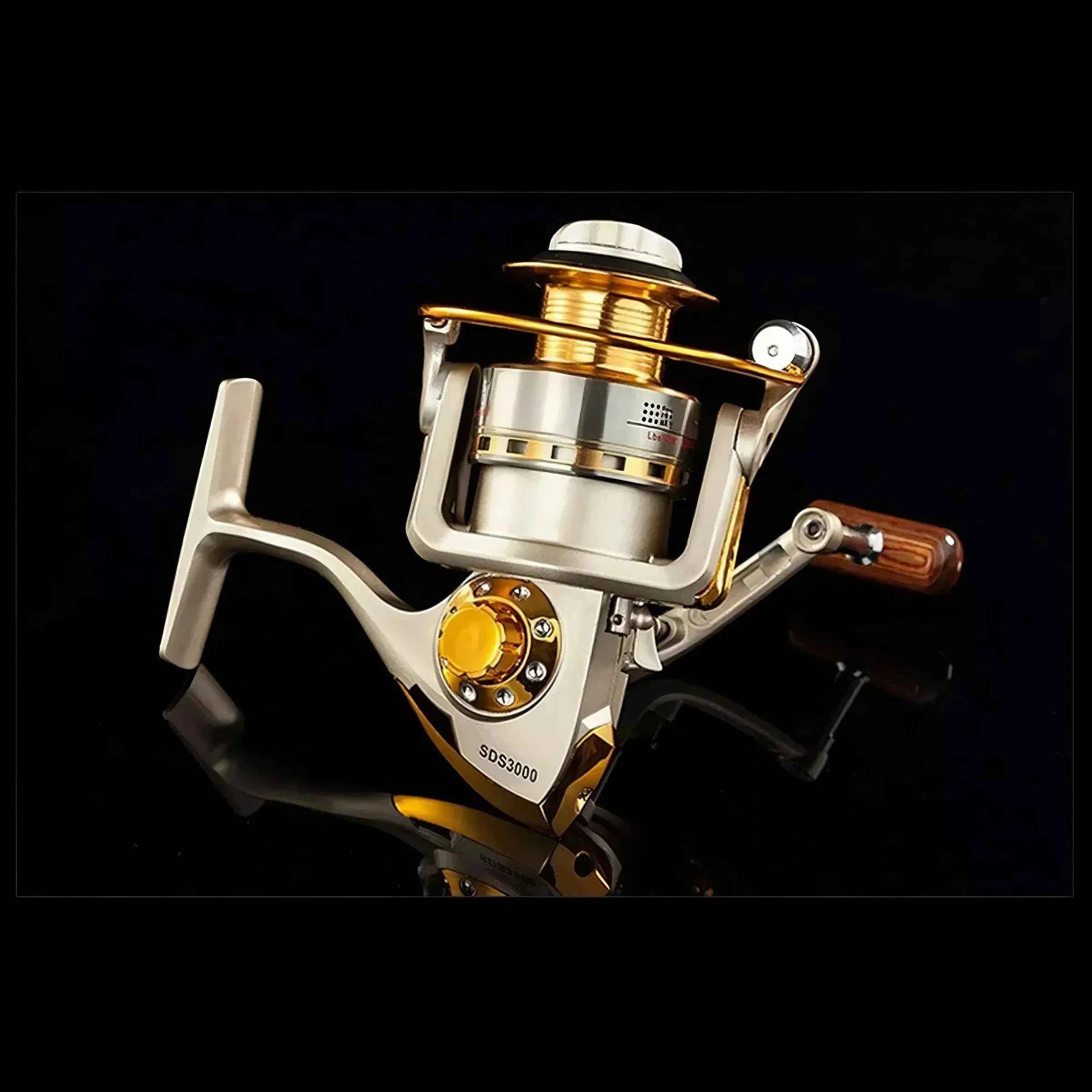 Durable Open Face Fishing Reel with Foldable Handle - Smooth Casting Hand Fishing Reel for Saltwater & Freshwater Angling