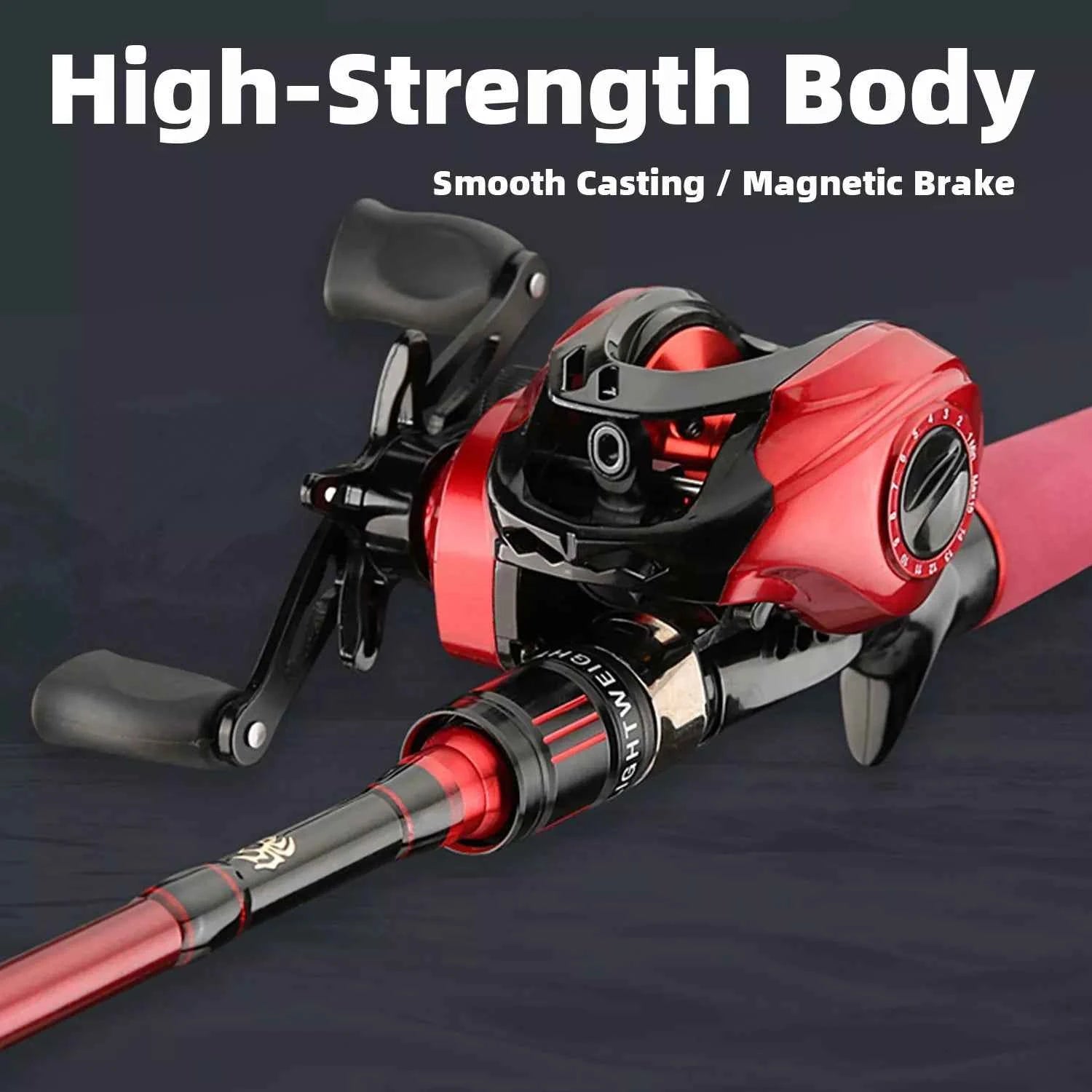 High Carbon Casting Fishing Combo Rod Reel - Baitcaster/Spin Reel for Freshwater & Saltwater