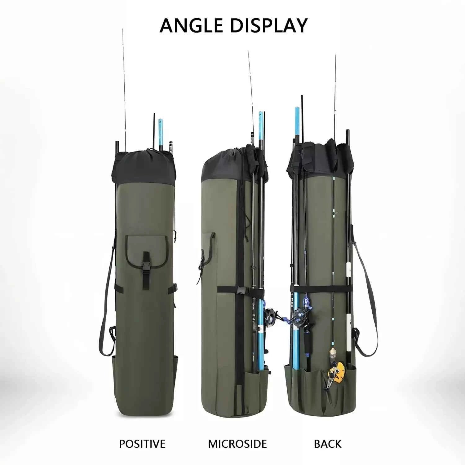 1.15M Large Capacity Waterproof Fishing Rod Case - Multi-Functional Single Shoulder & Handheld fishing tackle Storage Bag
