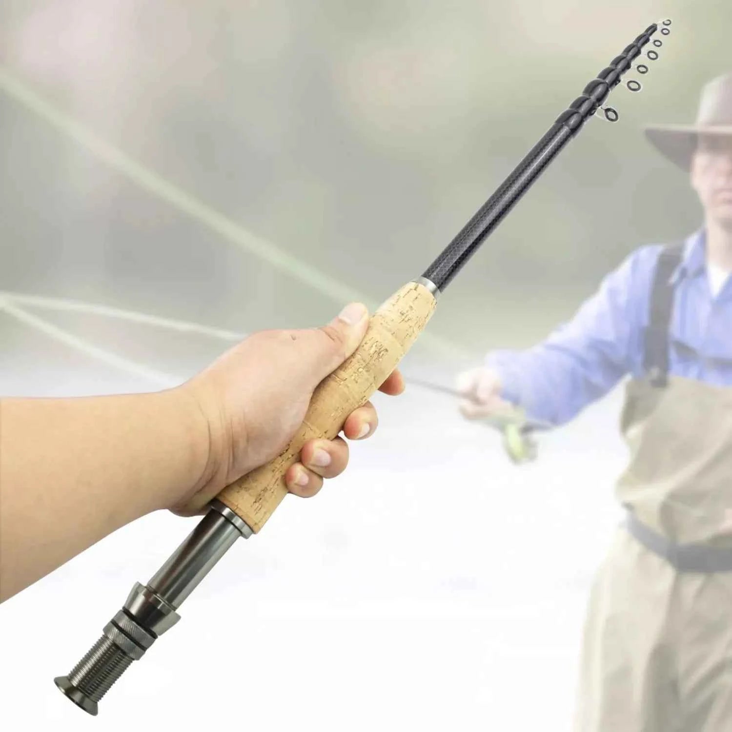 Premium Carbon Fishing Rod Folding - Fast Action Fishing Fly Rods for Outdoor Angling | Suitable for Perch, Pike & Travel