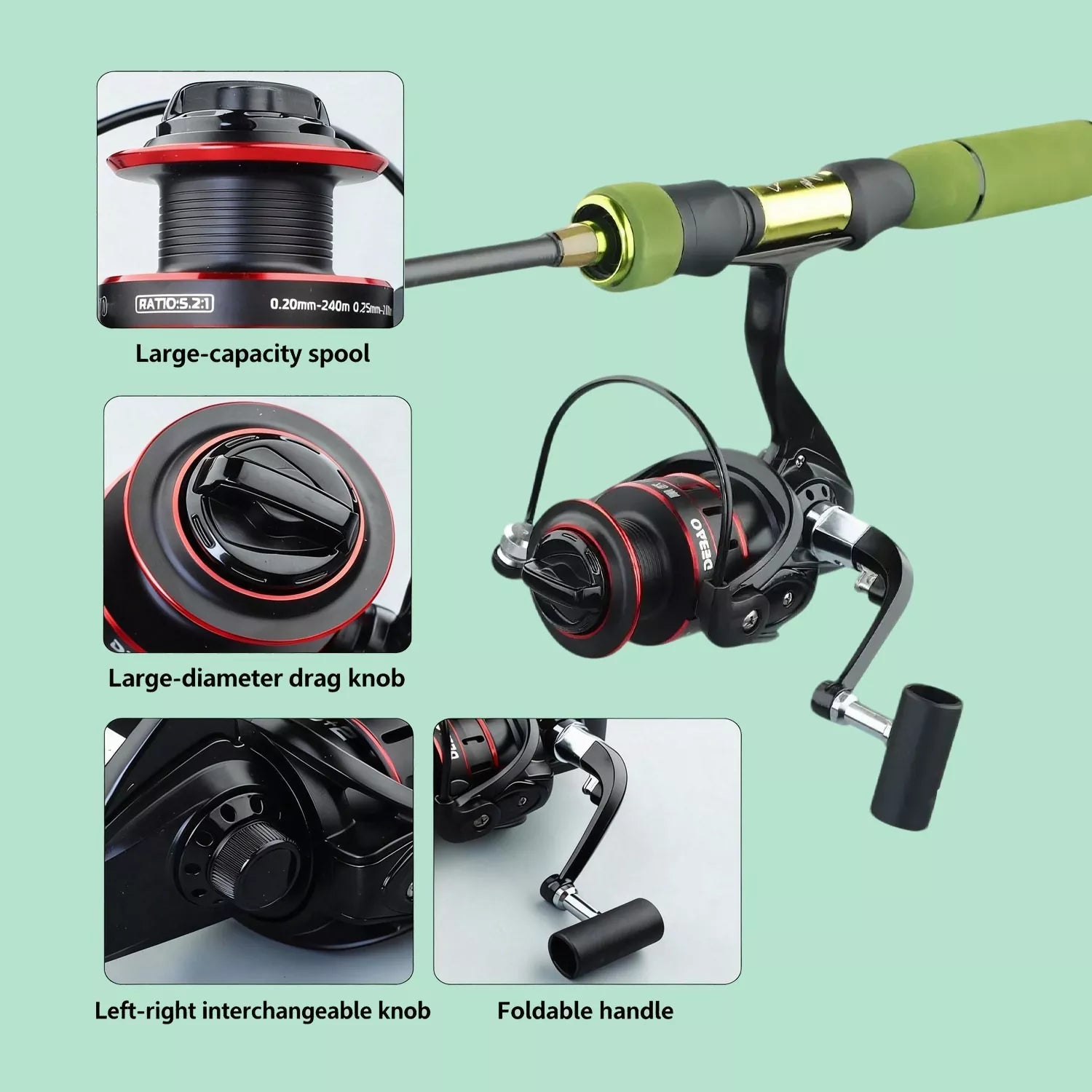 Ultra-Light Portable Fishing Rod and Reel Combos for Trout and Panfish - Carbon Fiber Telescopic Set