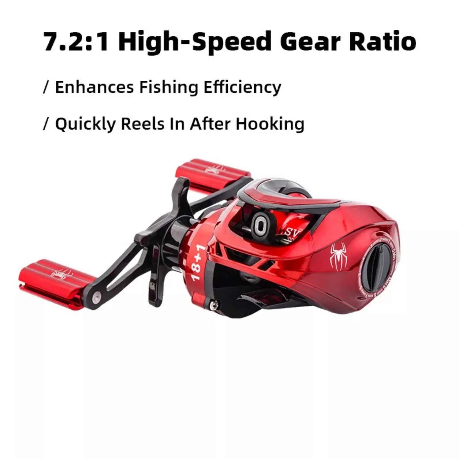Dual Brake Baitcast Reel - Salt Water Fishing Reel with Anti-Backlash, Lightweight Metal Body for Fresh & Saltwater Angling