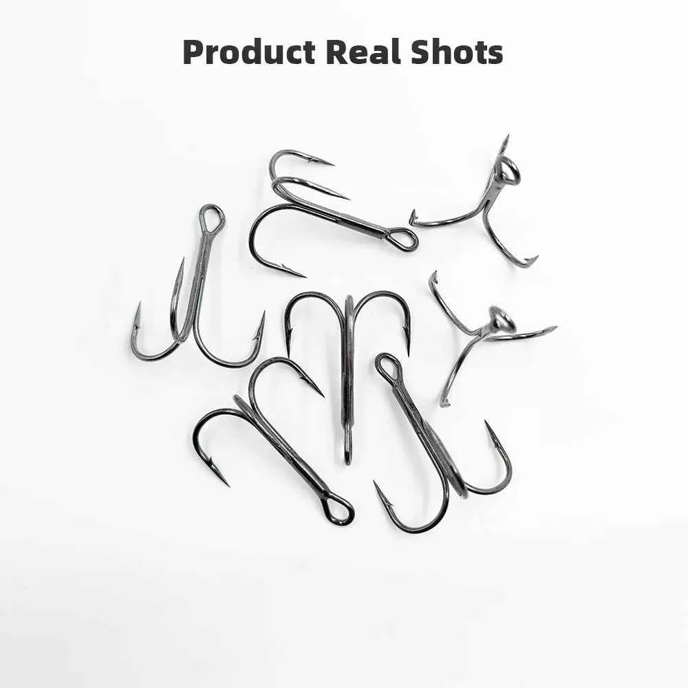 High Carbon Steel Treble Hooks Assorted Sizes #8–#5/0 | Durable Treble Hooks for Bass, Tuna & More