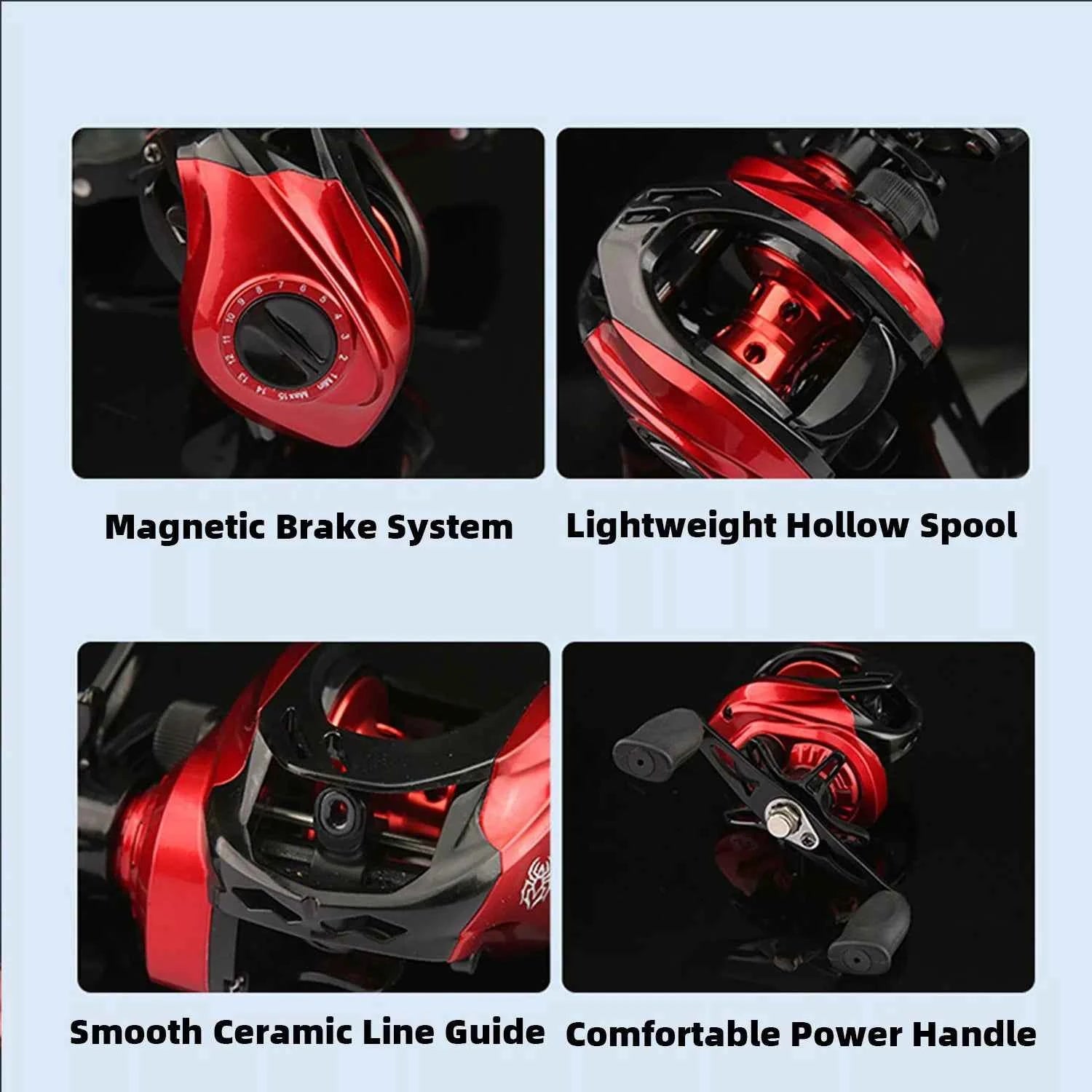 High Carbon Casting Fishing Combo Rod Reel - Baitcaster/Spin Reel for Freshwater & Saltwater