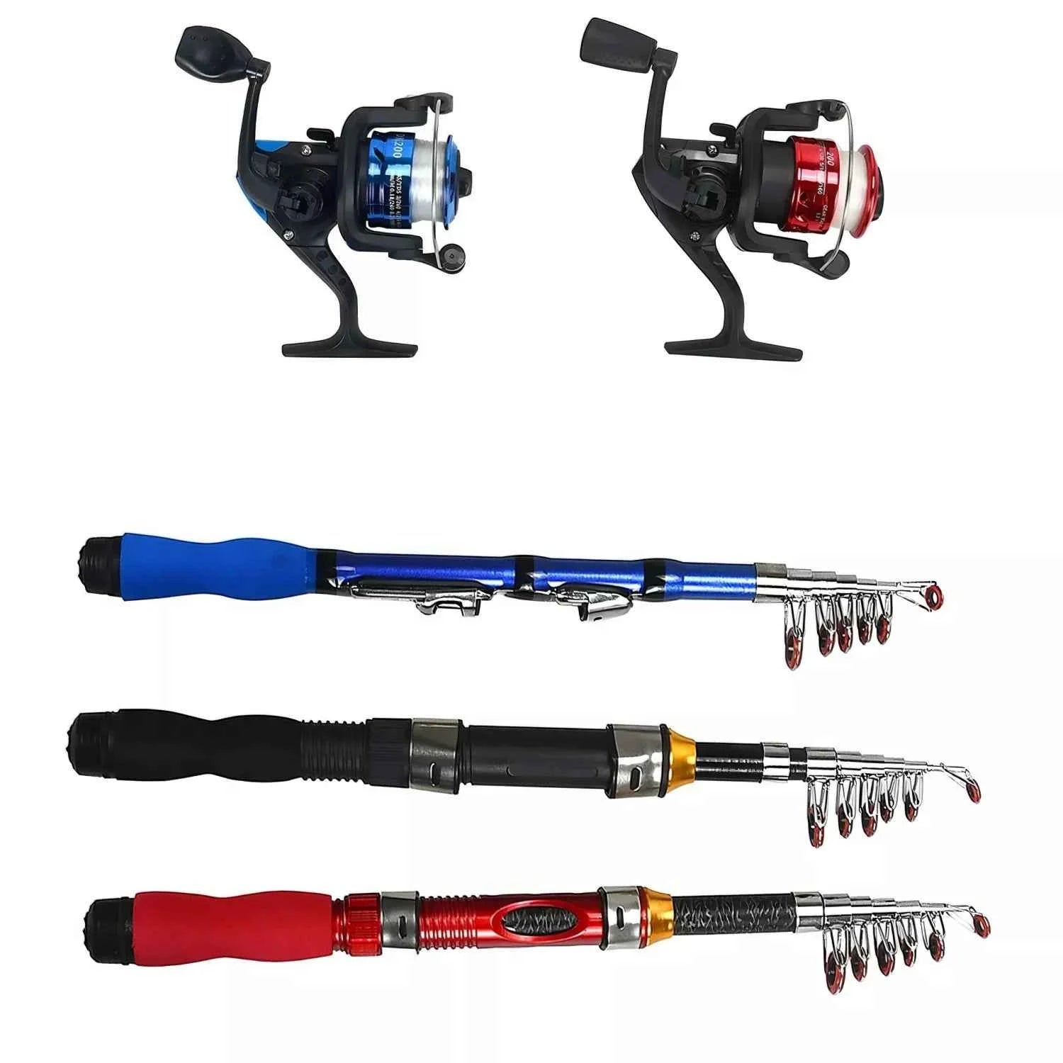 Telescoping Fishing Rod and Reel Combo - Ultra Light Spin Reel Fishing Rod, Compact Design for Beach & Coastal Angling (1.0m-2.3m)