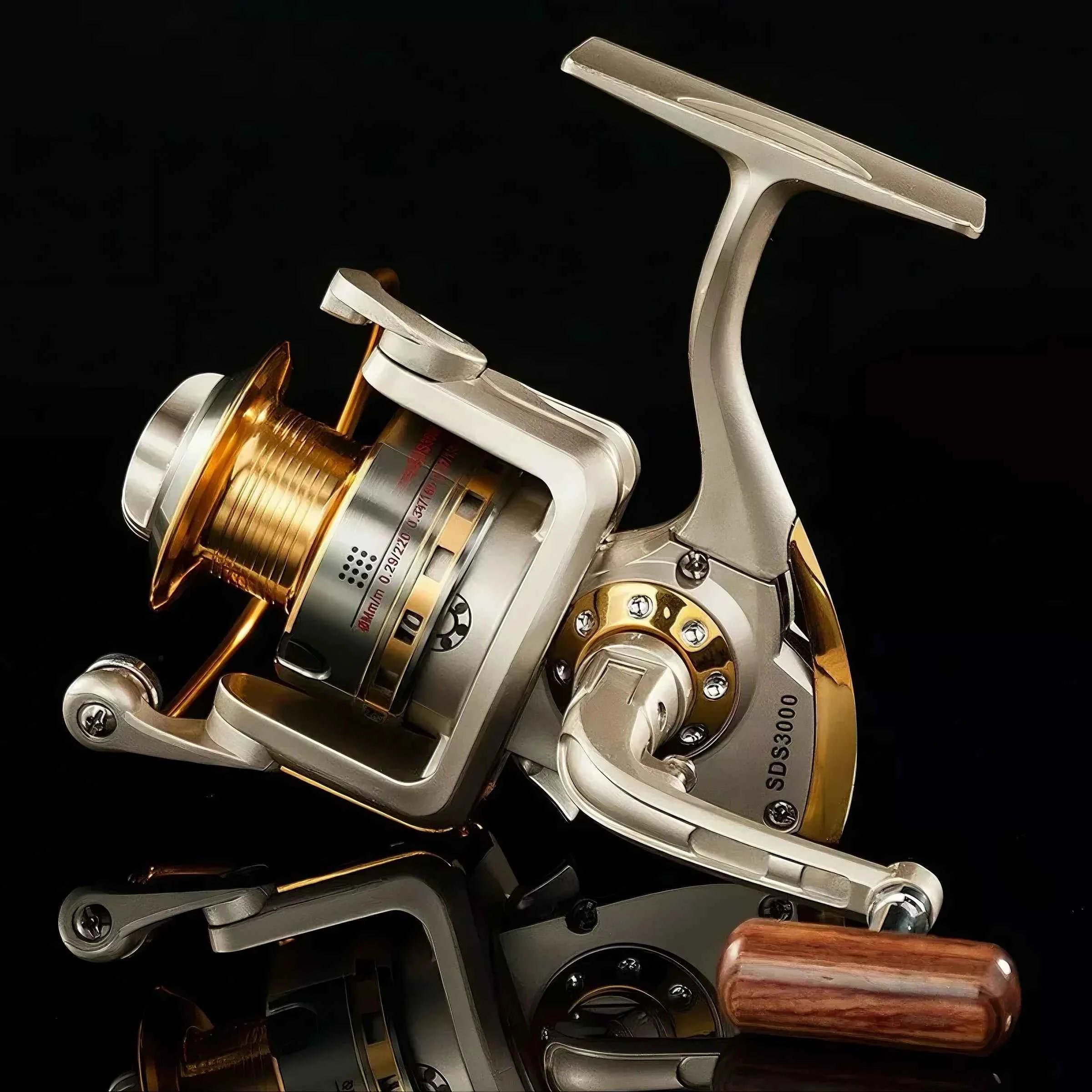 Durable Open Face Fishing Reel with Foldable Handle - Smooth Casting Hand Fishing Reel for Saltwater & Freshwater Angling