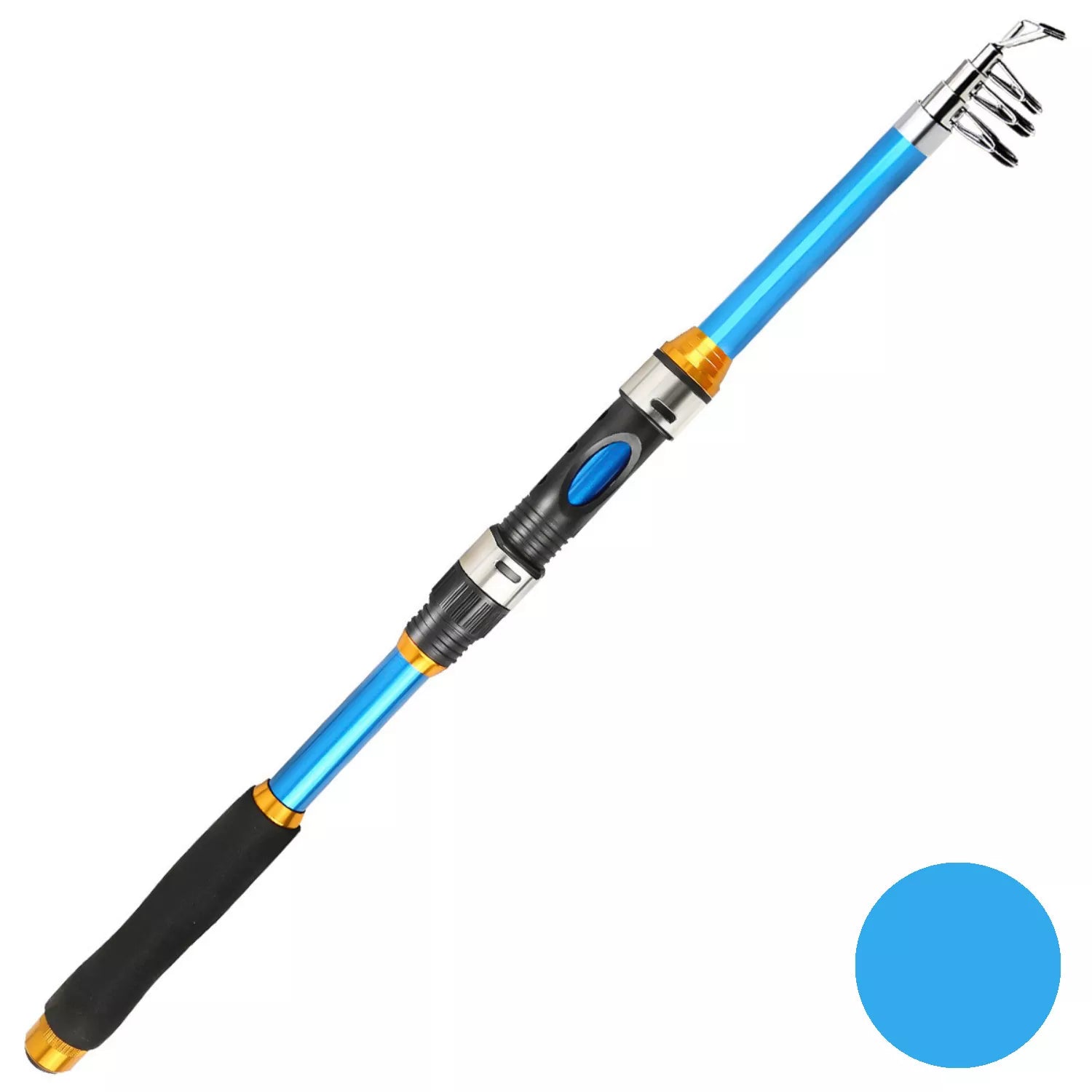 Fiberglass Foldable Fishing Rod - All-Water Spinning Fishing Rod & Fish Casting Rod for Outdoor Travel, Portable Fish Rods for Global Anglers