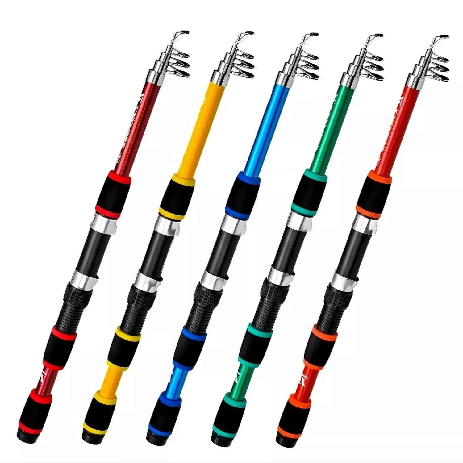 1.8m Collapsible Rod and Reel Combo - Lightweight Combo Reel Rod for Saltwater & Freshwater Fishing