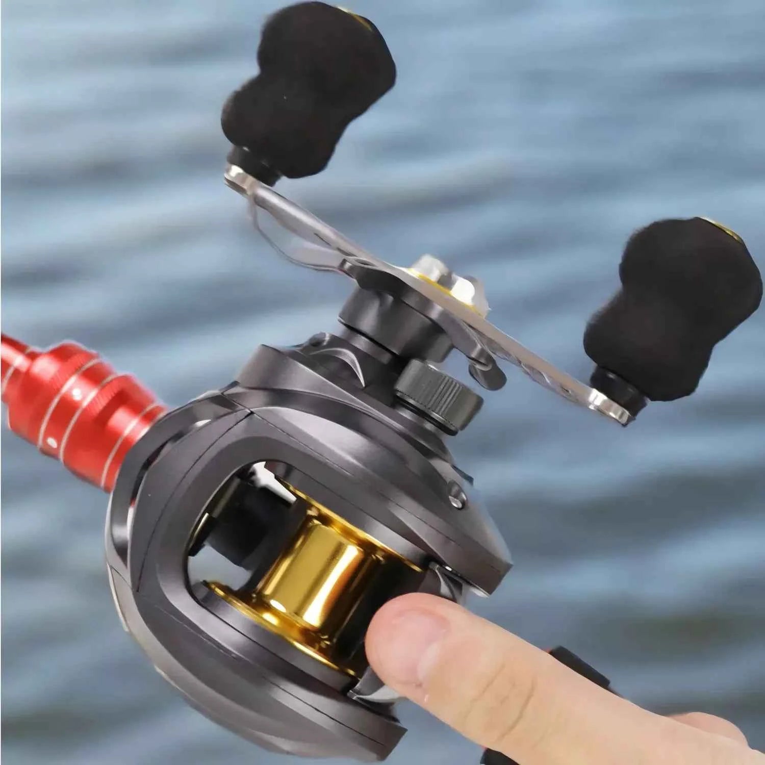 Anti-Bird Nest Baitcaster Reel - Heavy Duty 8KG Drag with Metal Spool for Saltwater & Freshwater Hand Reel Fishing