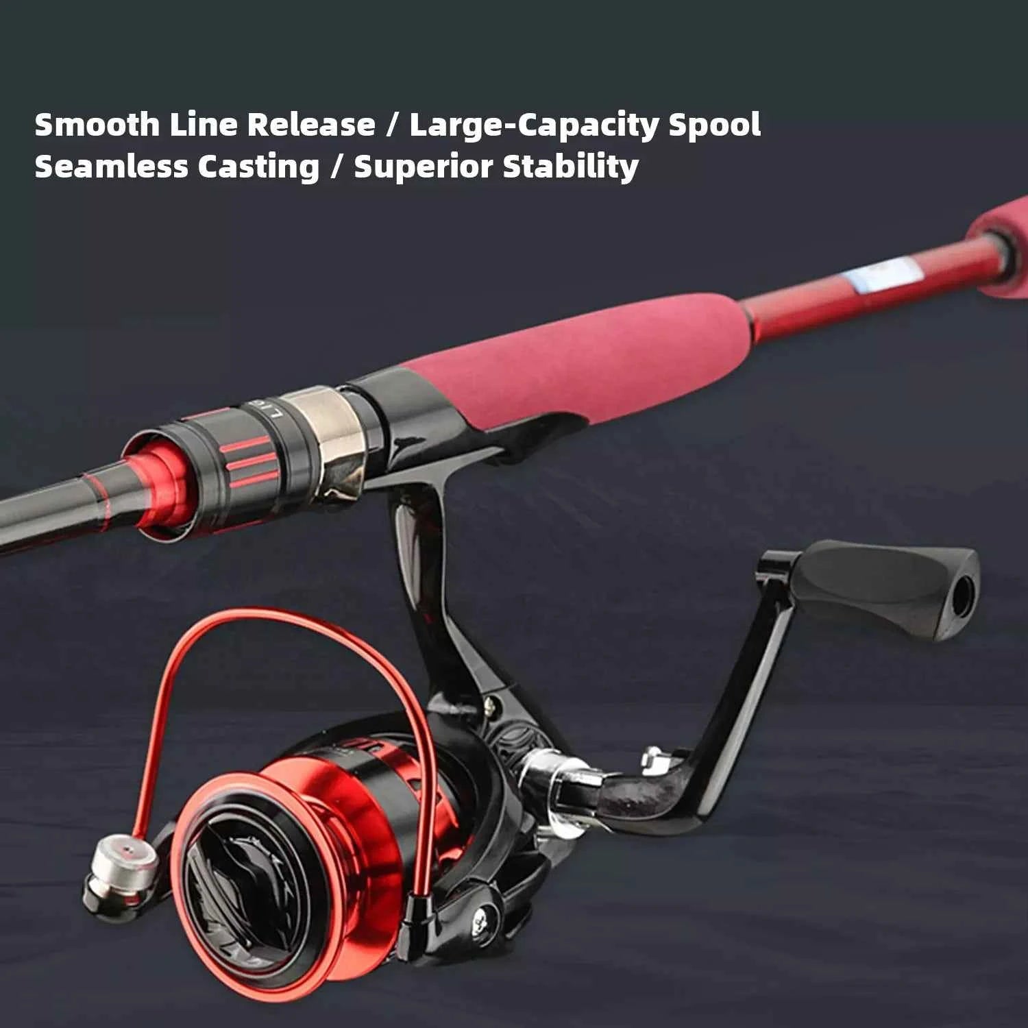 High Carbon Casting Fishing Combo Rod Reel - Baitcaster/Spin Reel for Freshwater & Saltwater