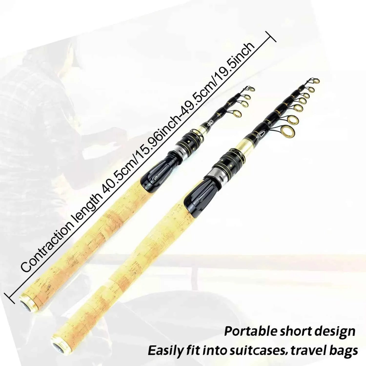 Telescopic High End Fishing Rod - Portable Fishing Pocket Rod for Spin Fishing, Deep Sea & Freshwater Fish Casting